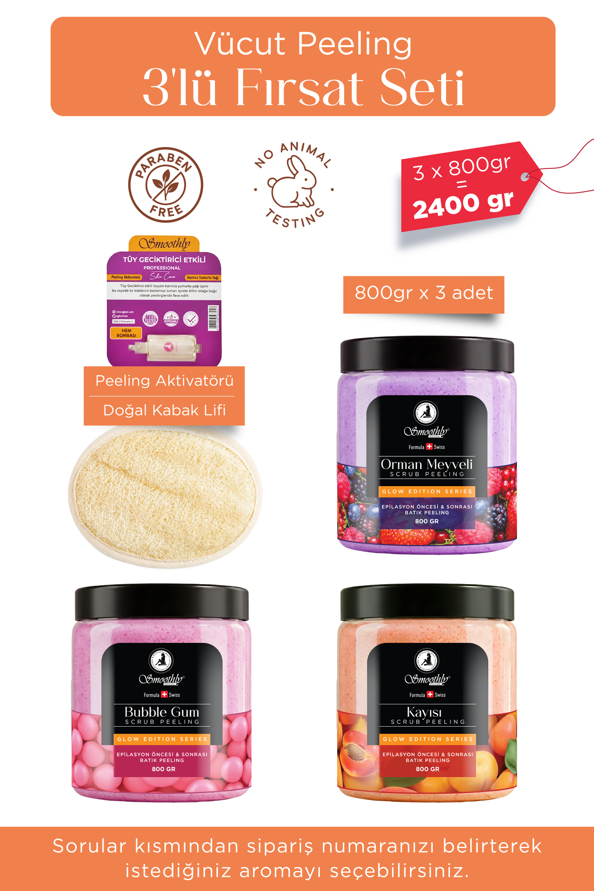 Smoothly Ekonomik Set 800gr X 3 Adet Batık ve Çilek bacak için