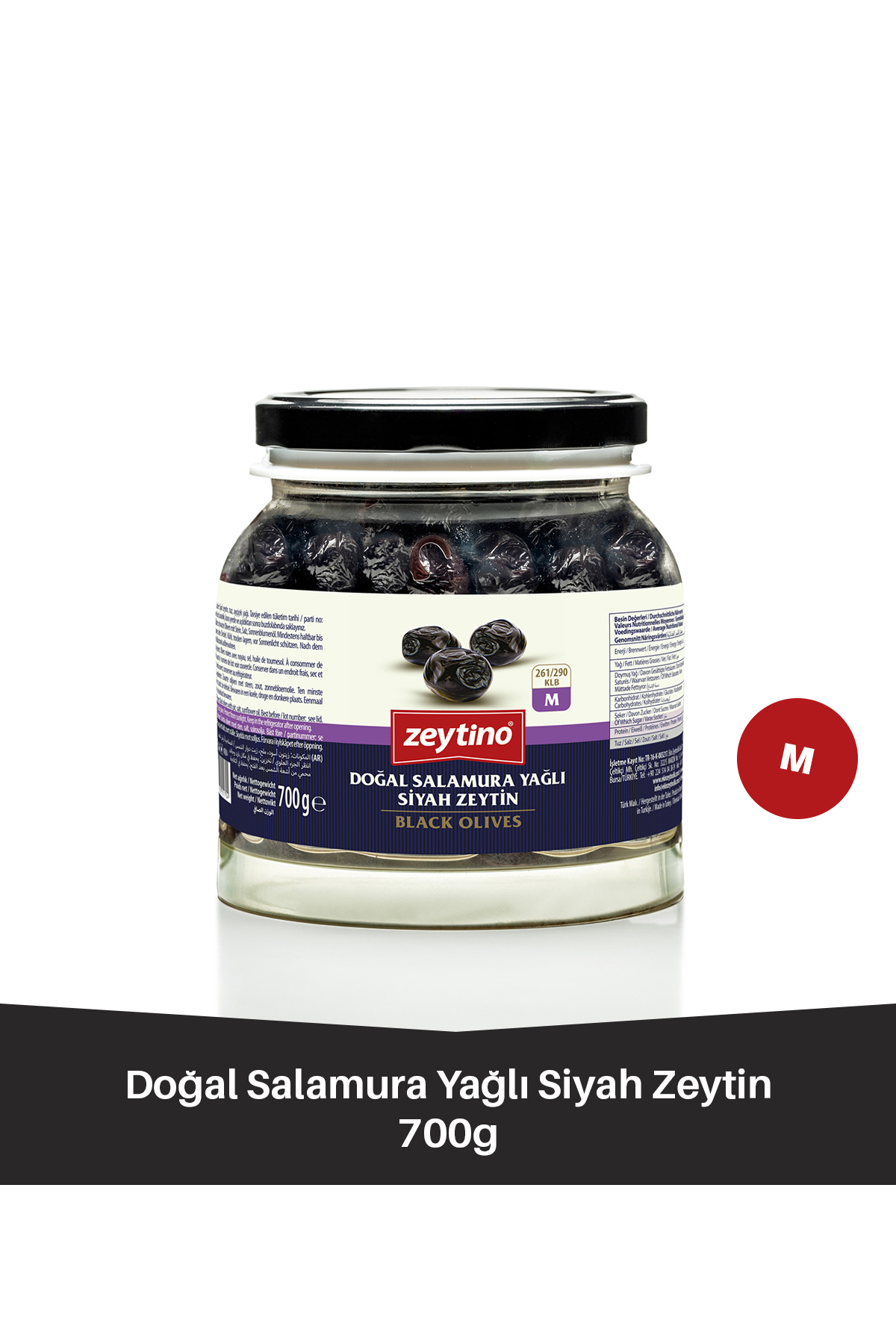 Zeytino Gemlik Siyah Zeytin 700 gr (261/290) M - Fiyatı, Yorumları