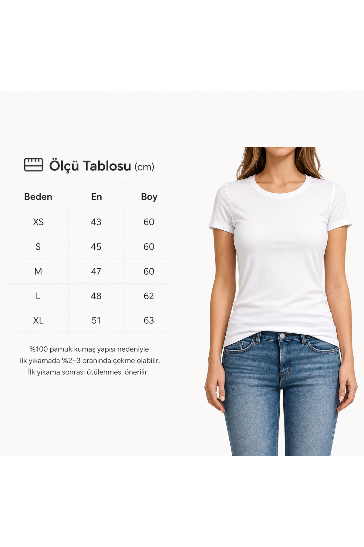 Bukalemun Style TWENTE Kadın Basic %100 Pamuklu Beyaz Regular Fit Tisört görsel 4