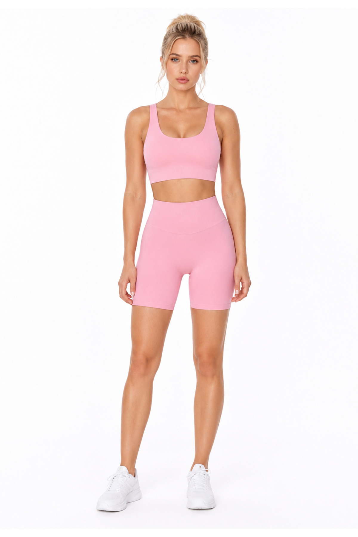 REAL DREAM Kadın Spor Büstiyer Toparlayıcı Destekli Esnek Fit Bra - Peony Pink görsel 4