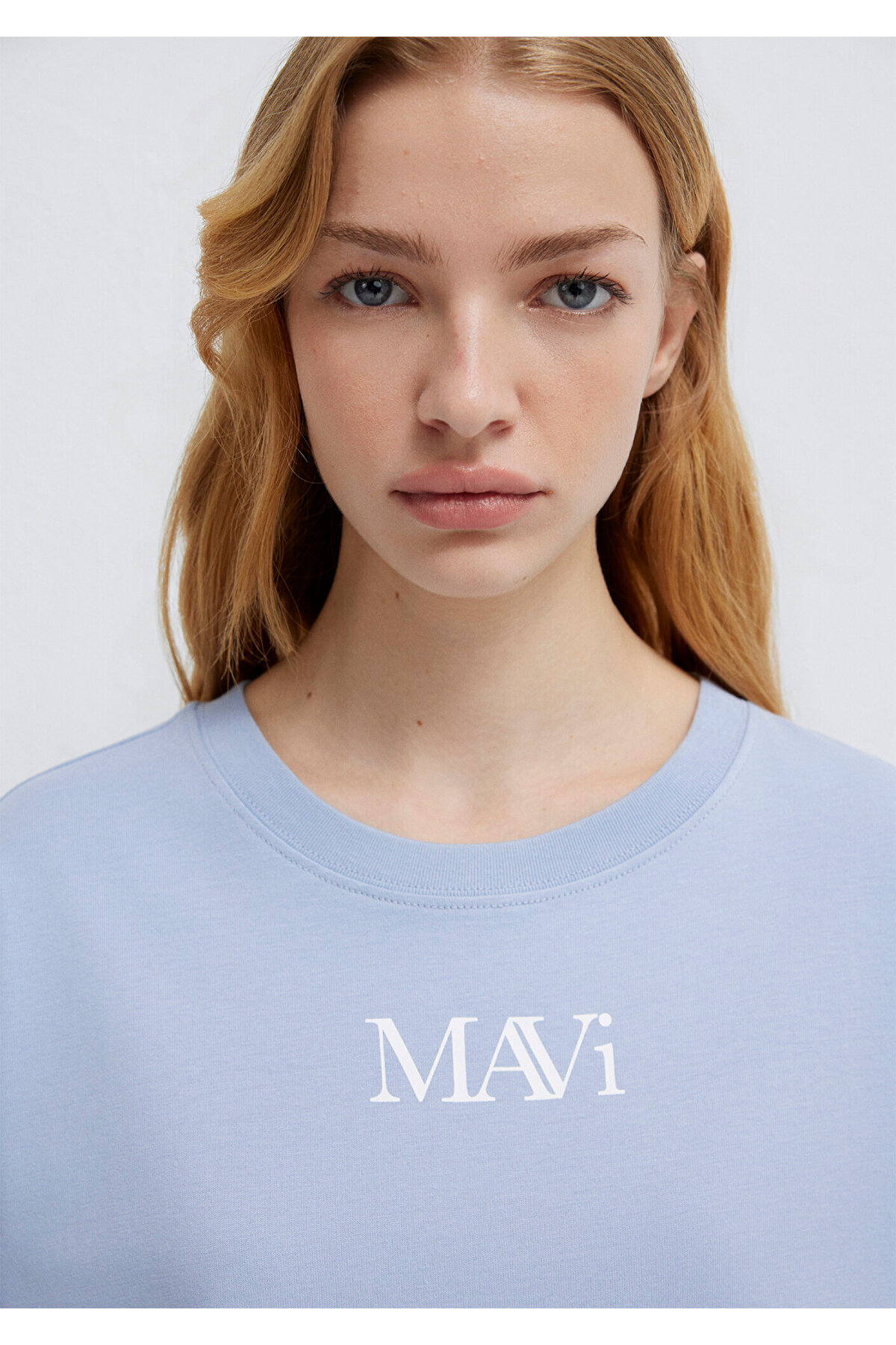 Mavi  Logo Baskılı Tişört Oversize / Geniş Kesim 1611593-85385 - Görsel 8