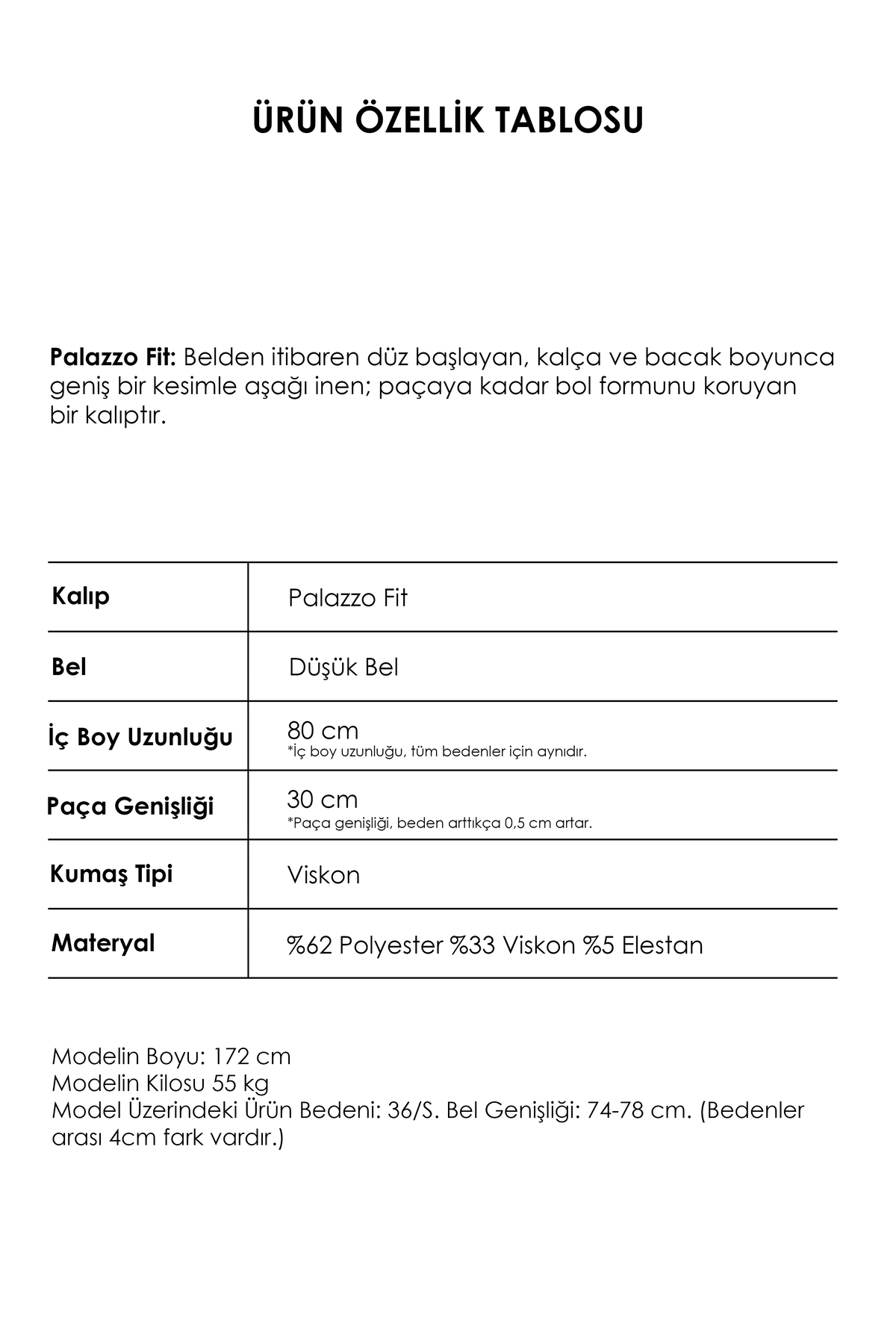 it's basic Kadın Siyah Renk Neptun Kemer Detaylı Palazzo Fit Pileli Pantolon görsel 4