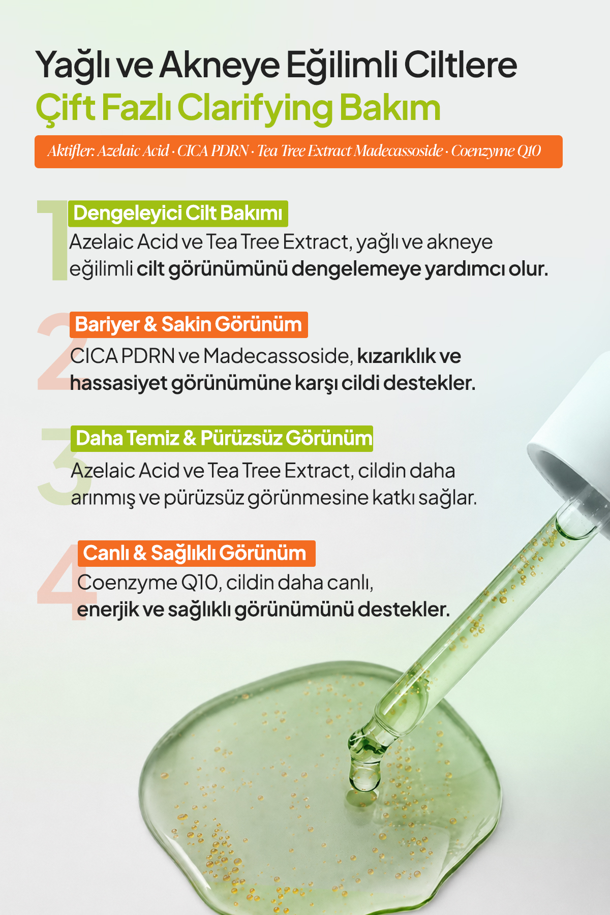 PhLab Akneye Eğilimli Ciltler için CİCA + AZELAIC ACID Çift Fazlı Dengeleyici Serum — PHCAS-01 — تصویر 6 از 8