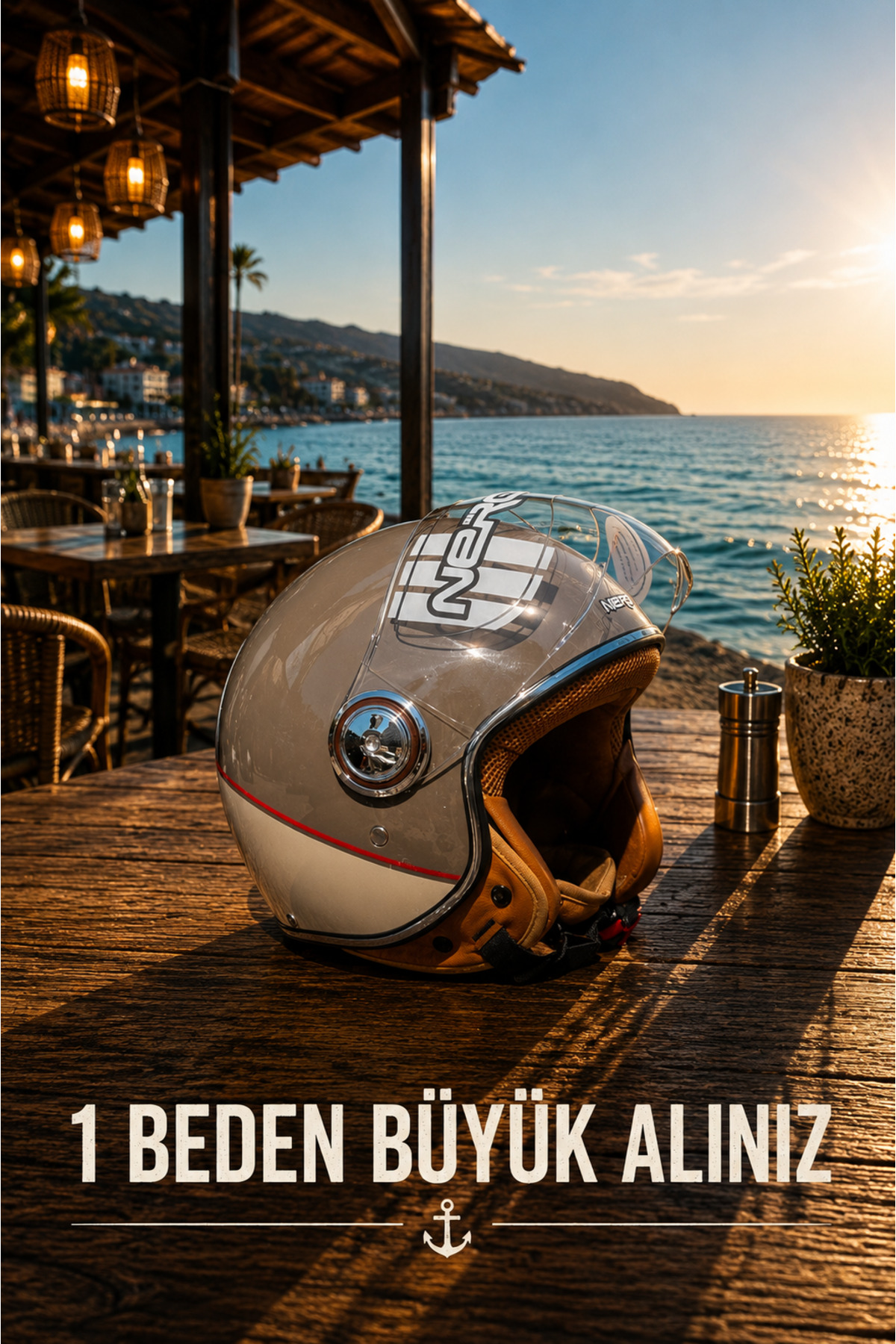 NERO RETRO MOTOSİKLET KASK - ECE SERTİFİKALI