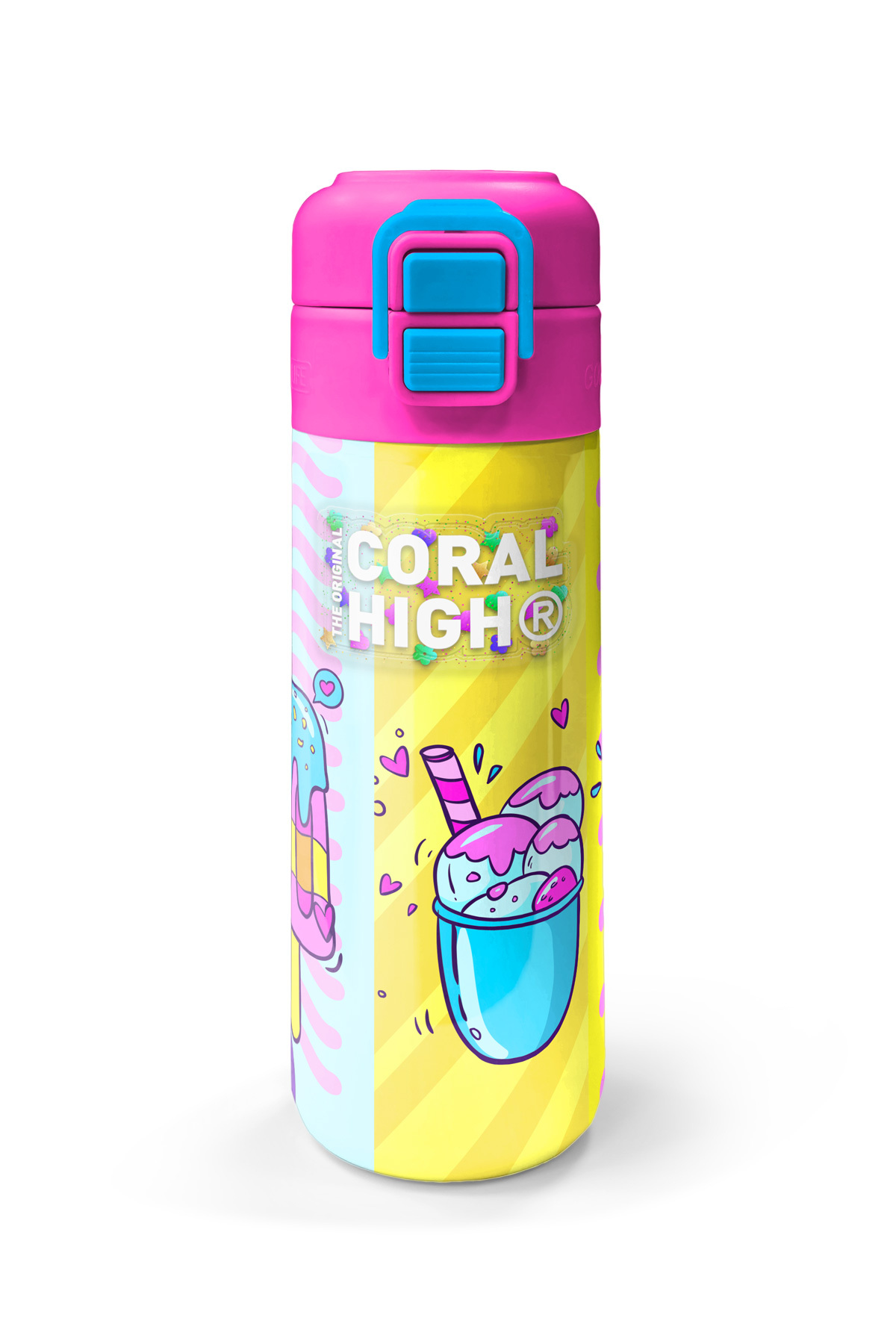 Kids Mixed Dondurma Desenli Pipetli ve Direkt İçim Çelik Termos 500 ml 31809
