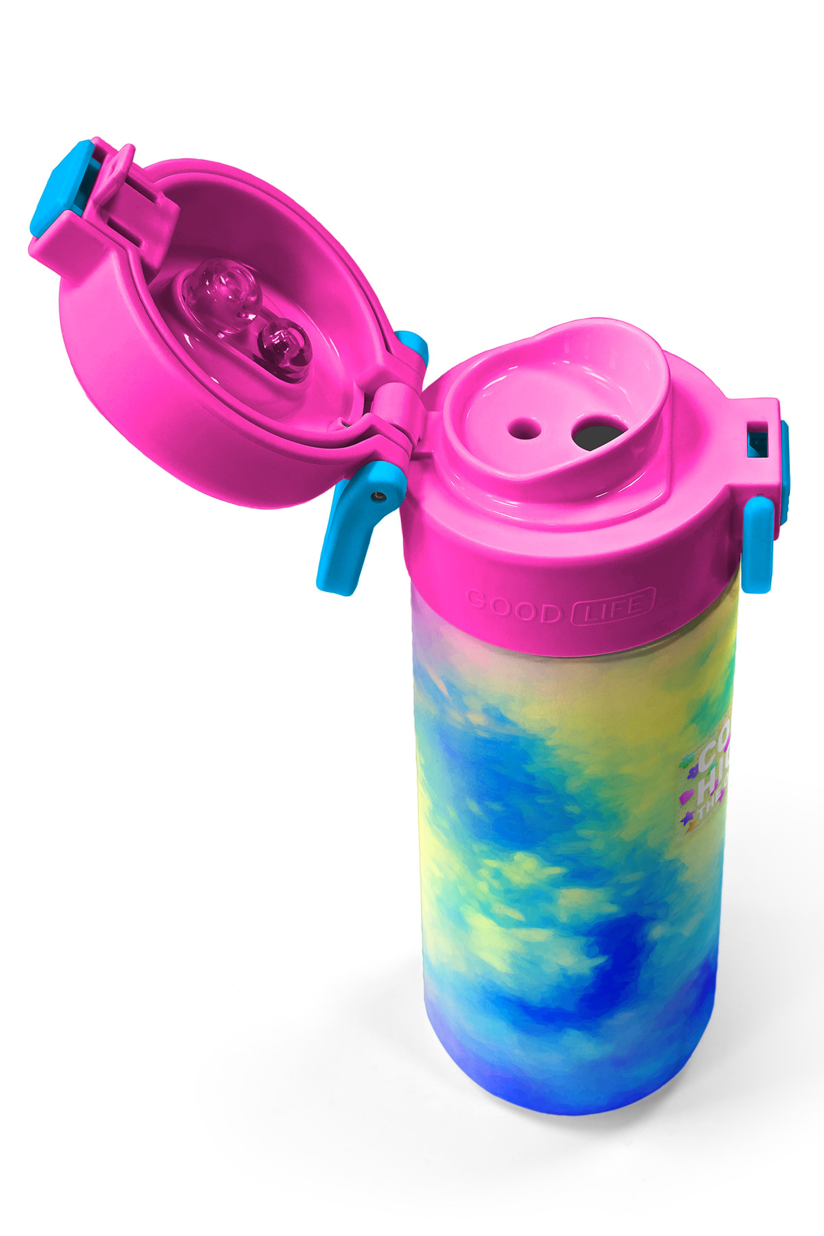 Kids Renkli Batik Desenli Pipetli ve Direkt İçim Çelik Termos 500 ml 31958