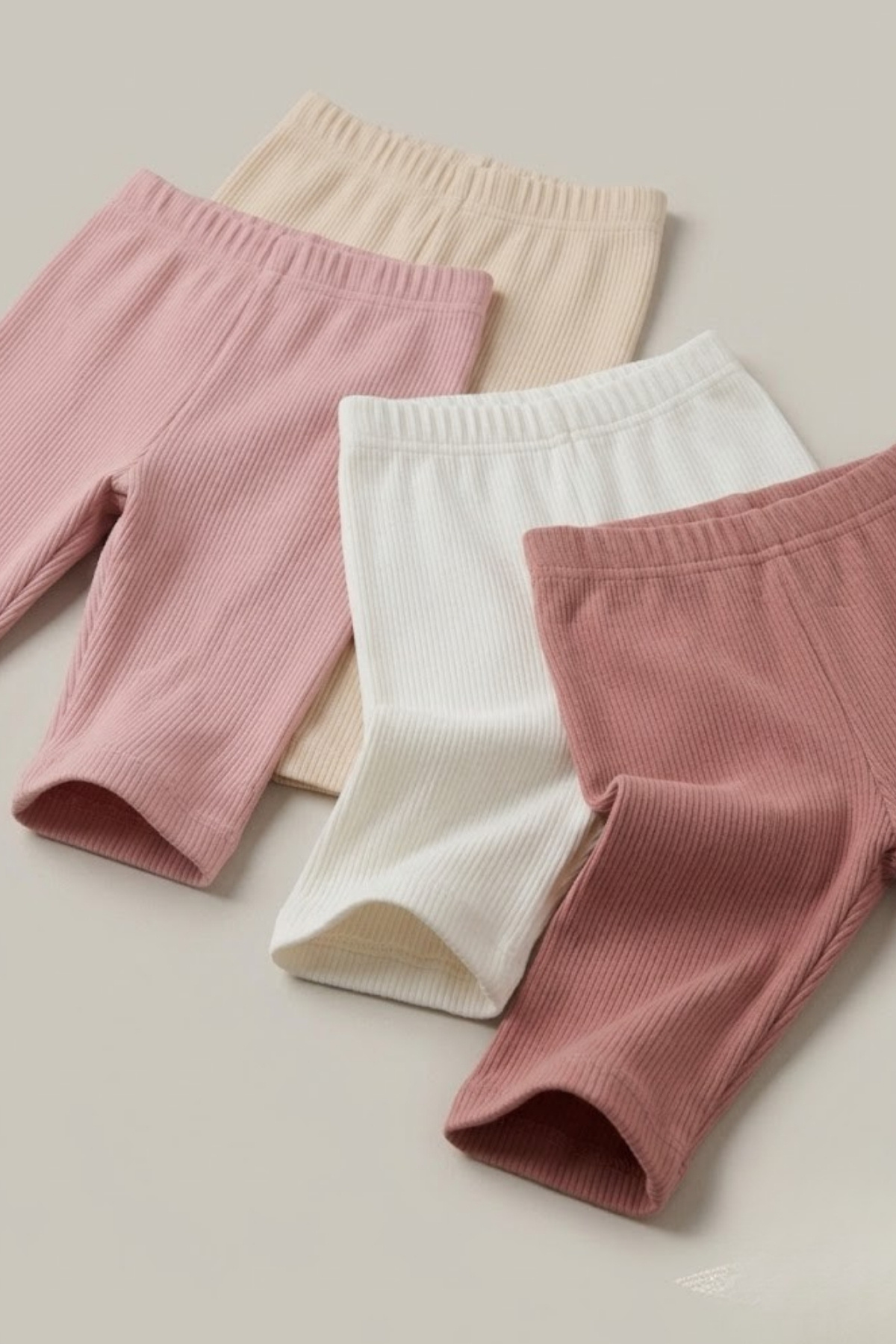 lilico Girls' Baby Tights - Set of 4 Plain Basic Lycra Seasonal Long Tights Pink Beige White Fuchsia