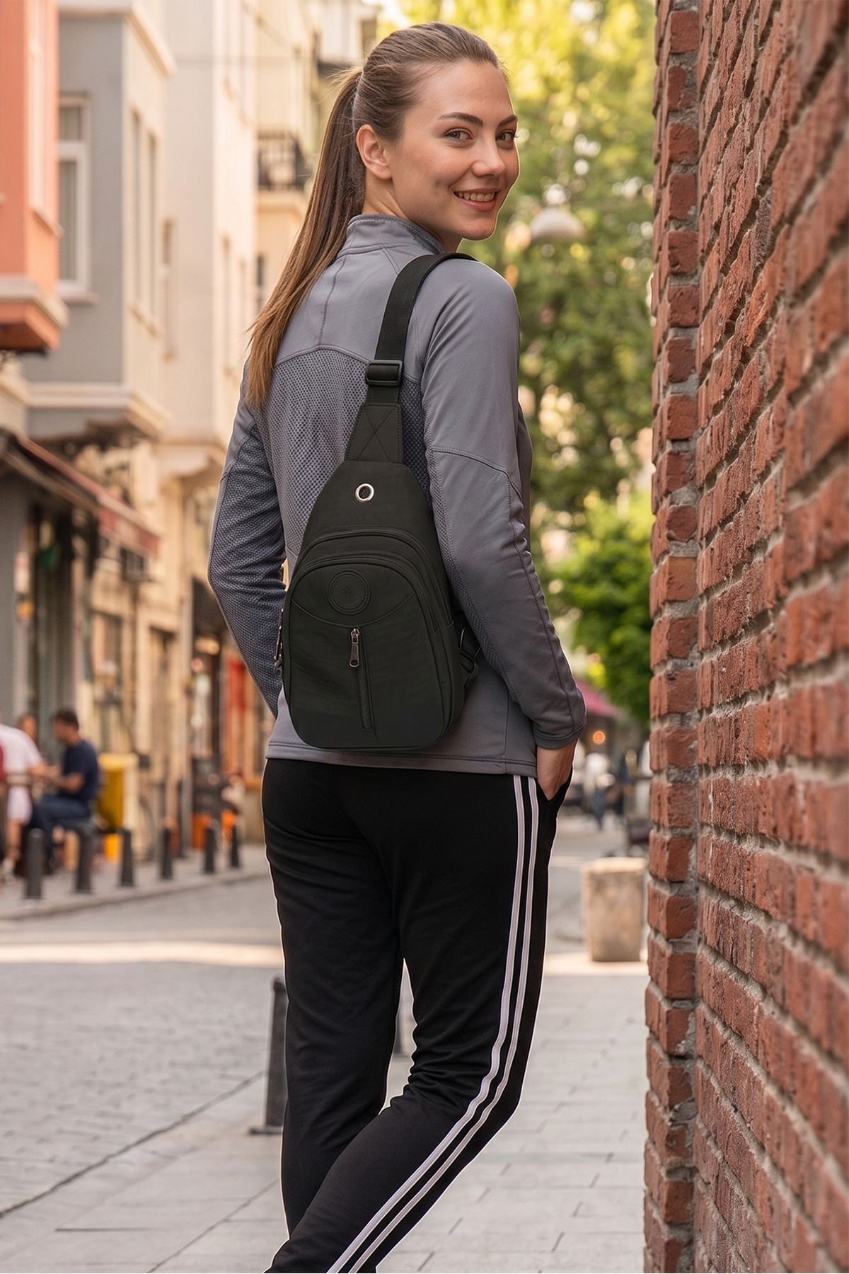 Luvenis Unisex Krinkıl Body Bag Çapraz Askılı Omuz Ve Bel Çantası görsel 4