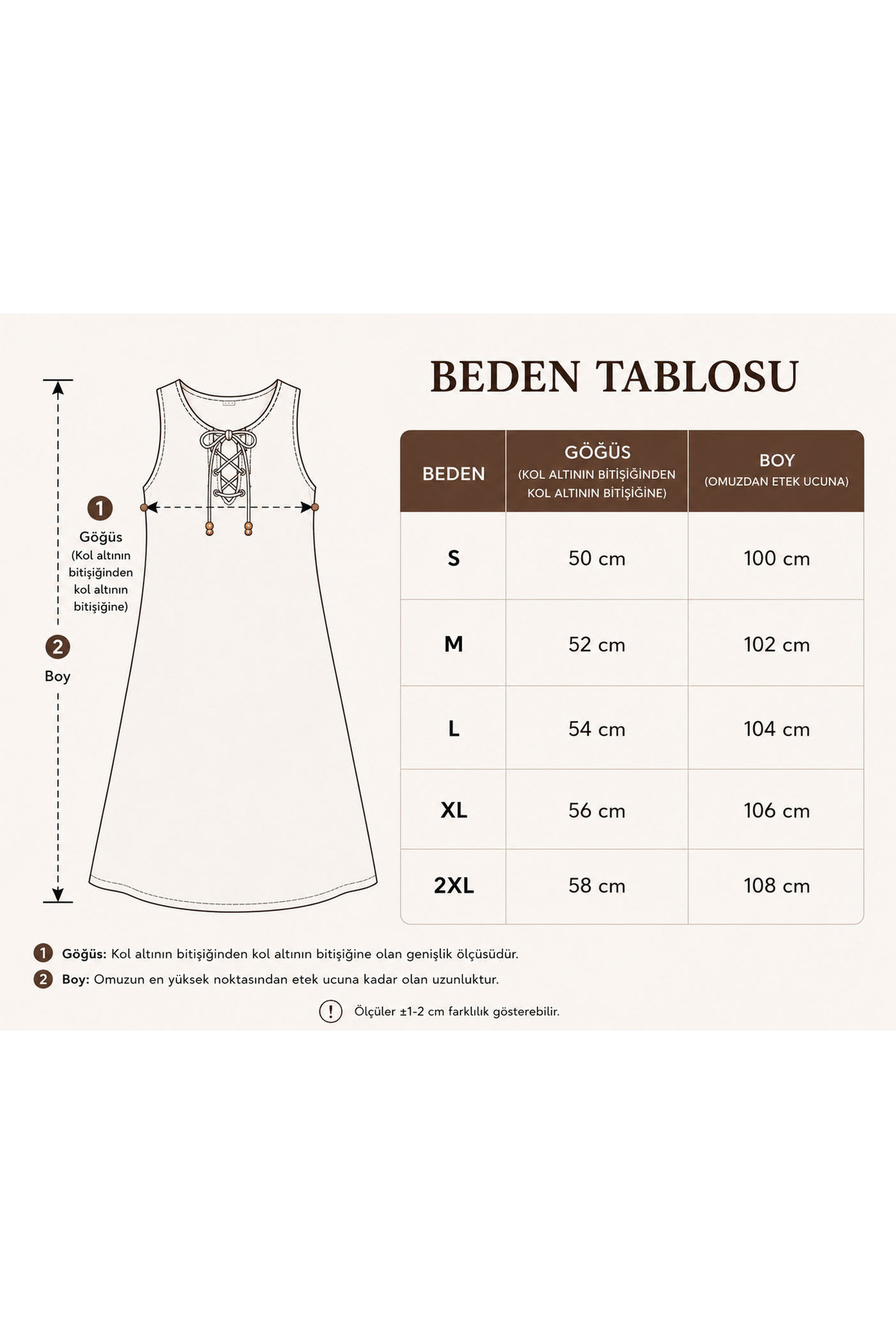 cesita Geniş Kesim Taba Rengi %100 Pamuk Müslin Kumaş Çan Elbise görsel 4
