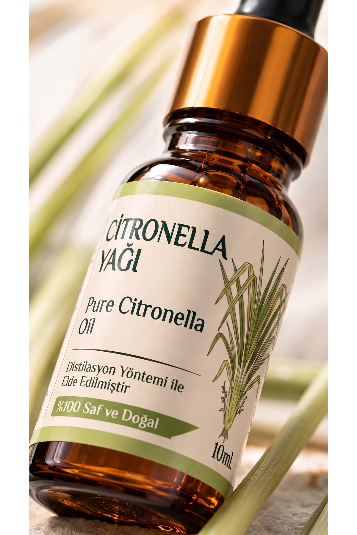 Citronella Uçucu Yağı 10 ml / Limon Çimeni / %100 Saf Ve Doğal / Sitronella Oil — A1-Citronella-yag-10 — تصویر 5 از 8