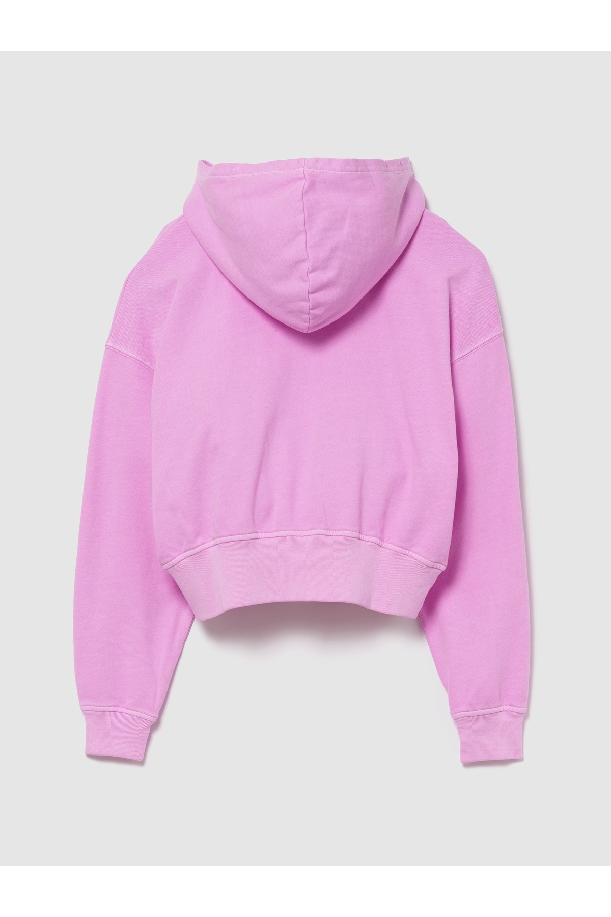 GAP Kadın Pembe Fransız Havlu Kumaş Oversized Logo Fermuarlı Sweatshirt görsel 2