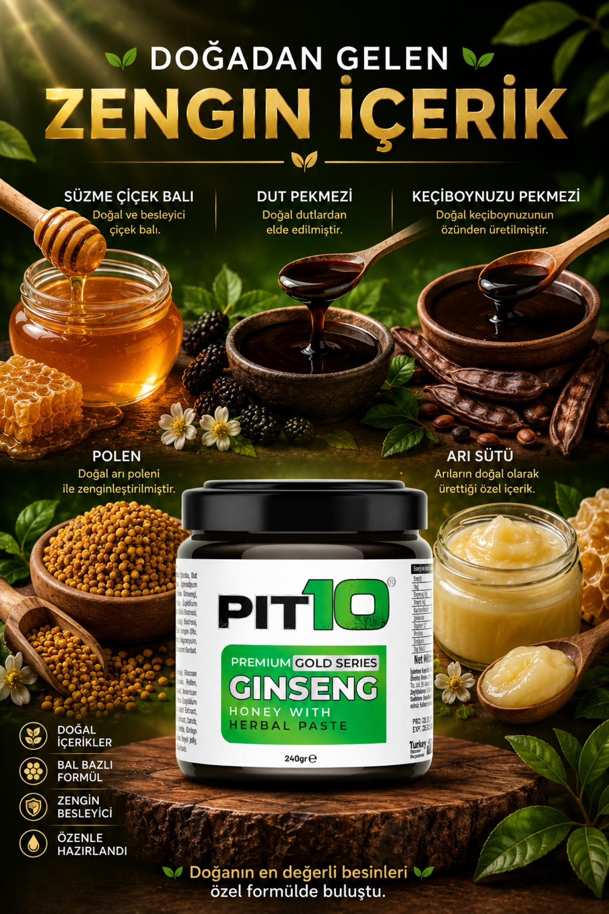 Ginseng, Panax, Tribulus Terrestris, Kuvvet Bitkisel Karışımlı Macunu Mesir Macun 240 gr — MUP — تصویر 4 از 8