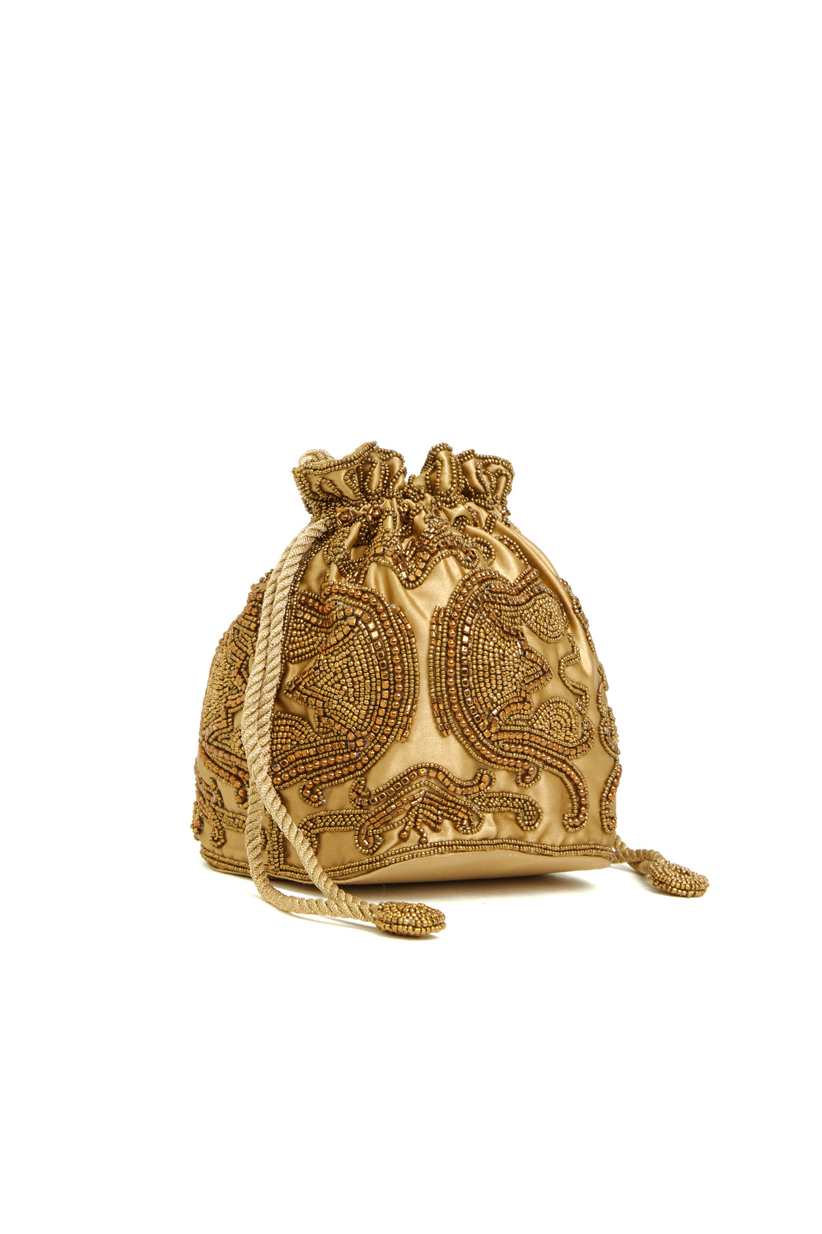 Network Bronz Boncuk İşlemeli Kadın Kese Clutch görsel 3