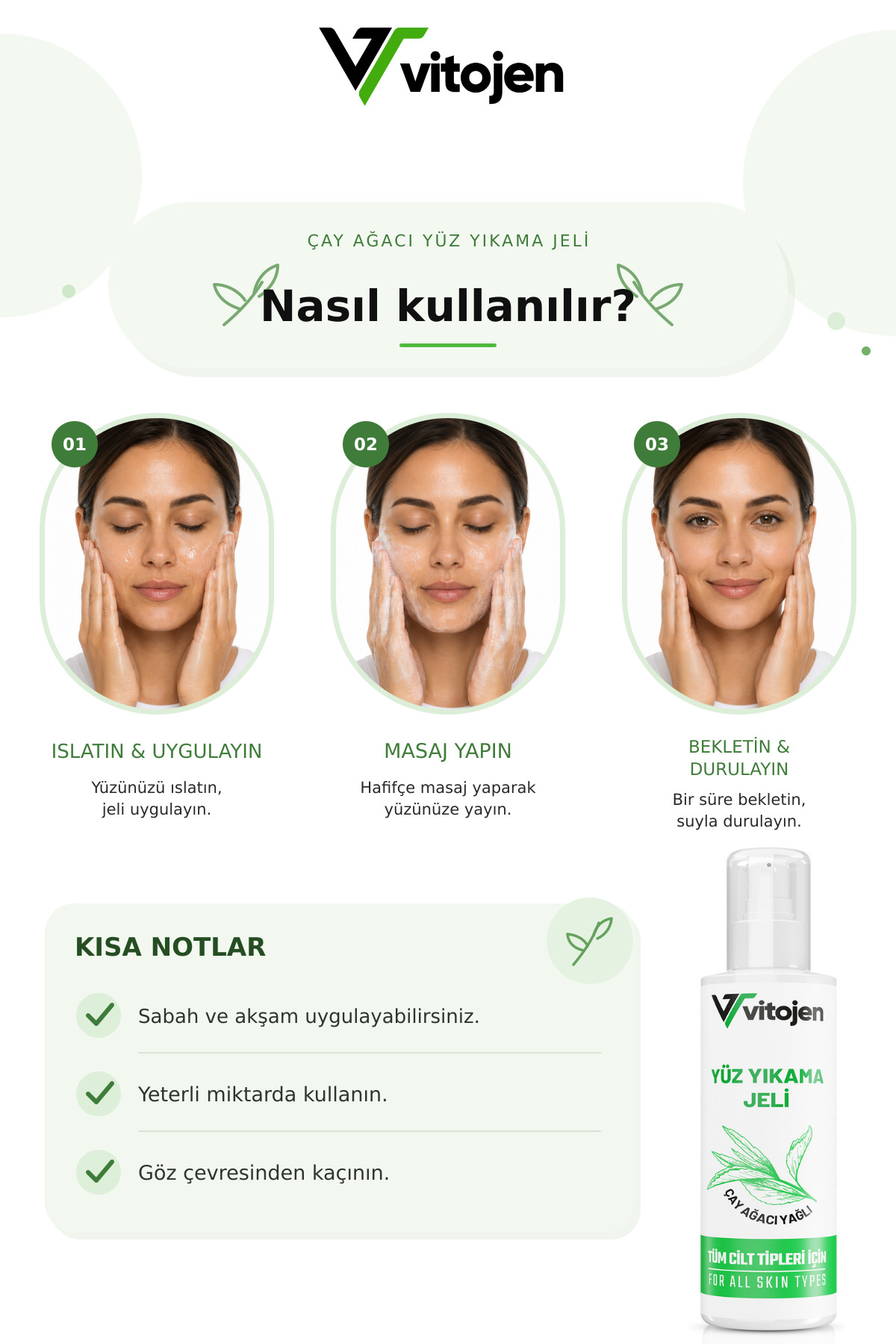 ژل پاک کننده صورت درخت چای | مراقبت روزانه برای کمک به از بین بردن آلودگی و چربی اضافی — VJ-CAY-YJ — تصویر 3 از 3