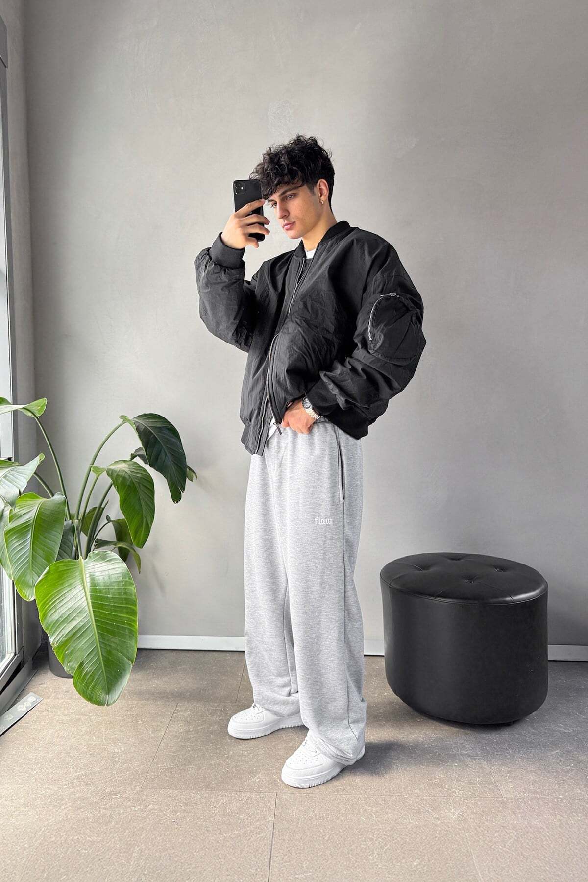 Flaw Wear Flaw Atelier Baggy Eşofman Altı Gri Melanj görsel 8