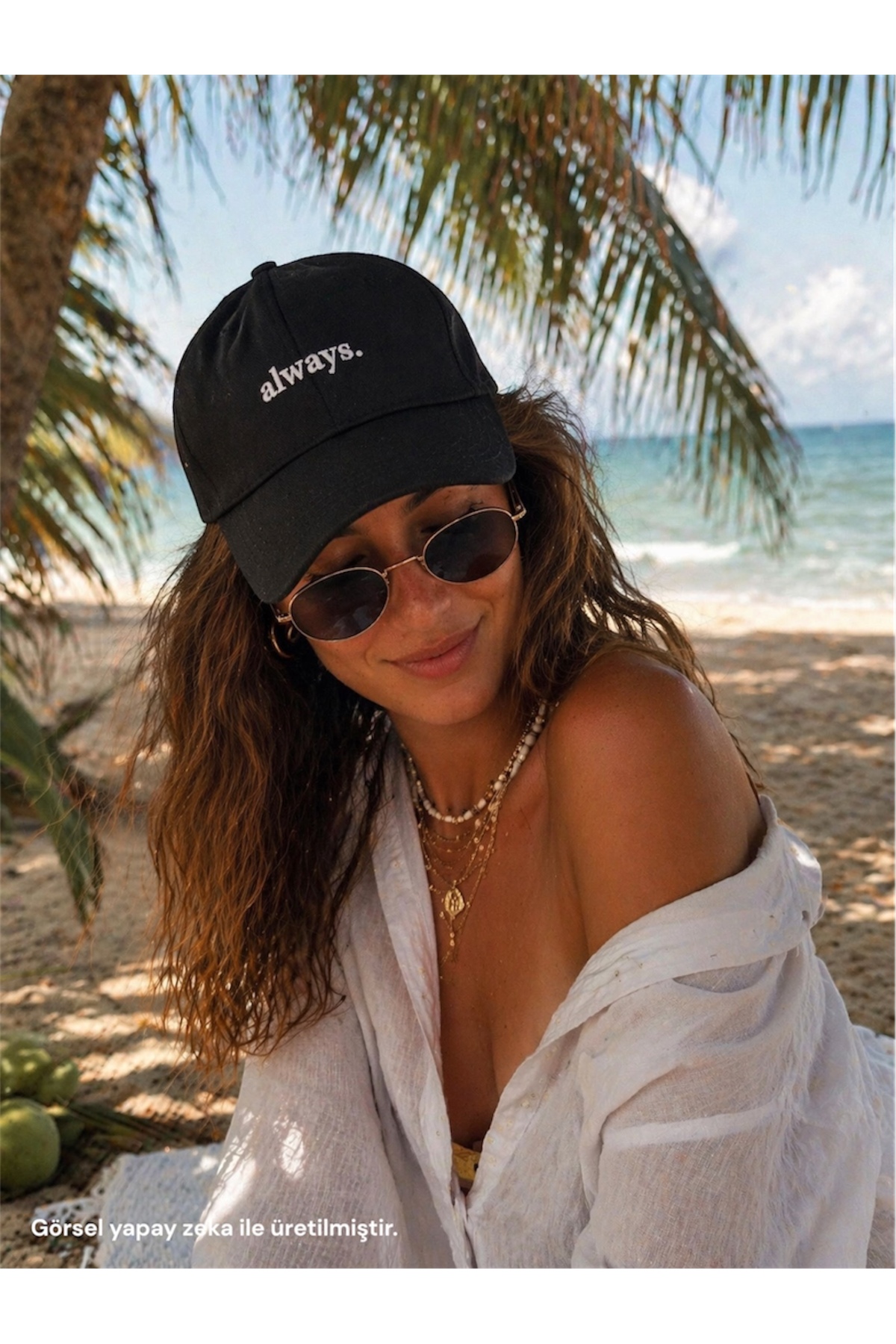 sf collection Unisex Always Yazı Baskılı Spor Şapka, Ayarlanabilir Pamuklu Cap Günlük Kombin Şapkası