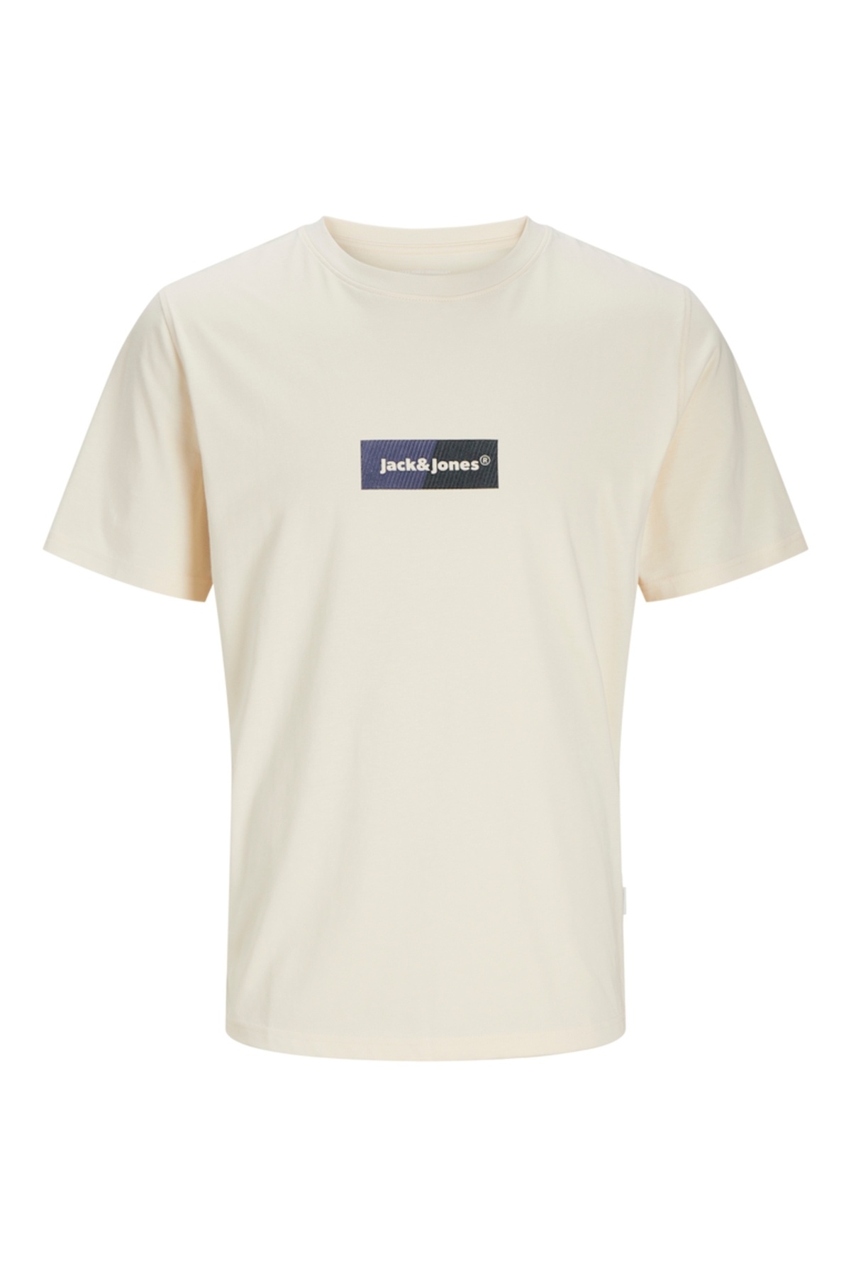 تی‌شرت مردانه سفید یقه گرد JORBRONX مدل مستطیل - کد 12262563 جک اند جونز تی شرت Jack & Jones