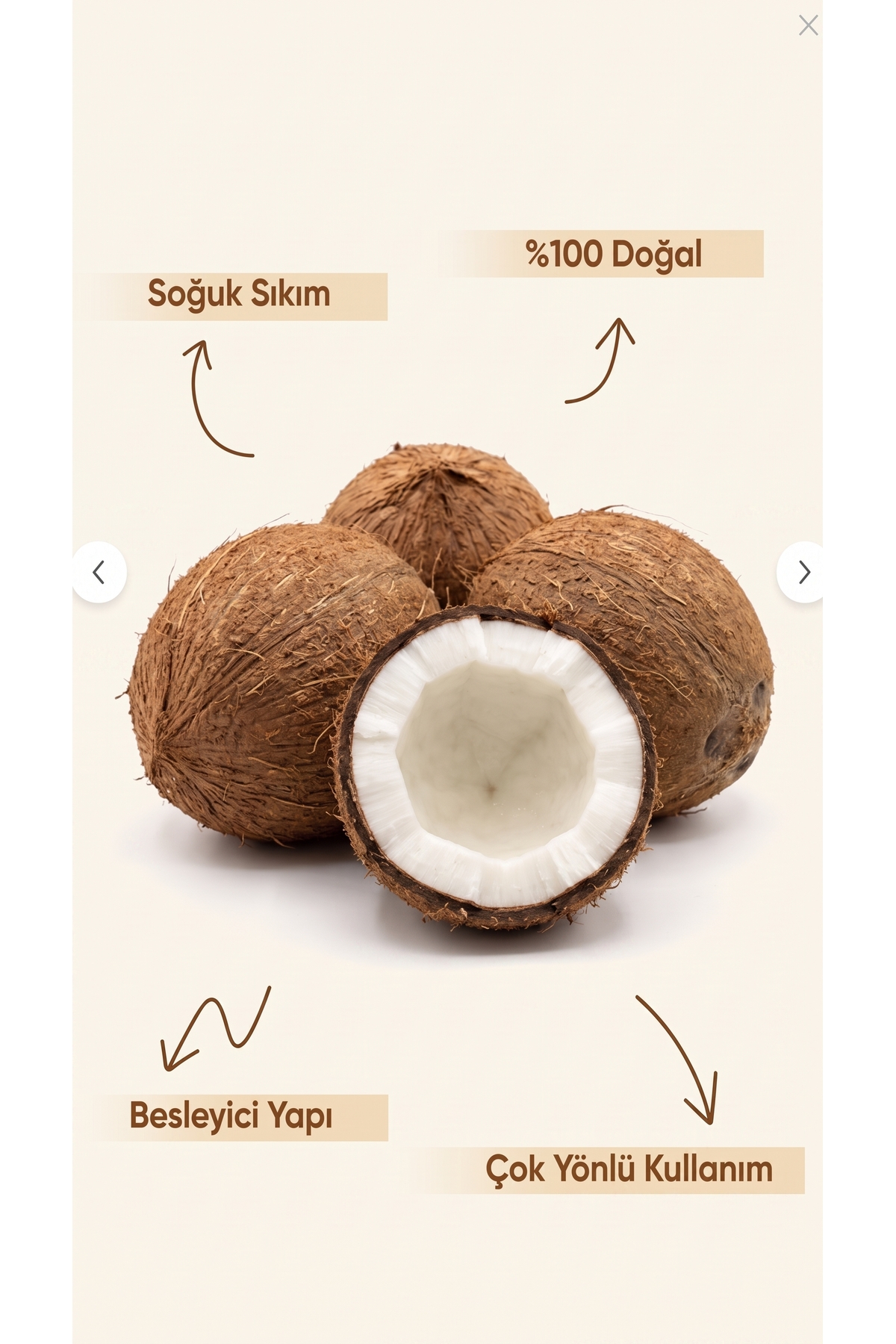 100 ml Saf Hindistan Cevizi Yağı / Soğuk Sıkım / %100 Saf Ve Doğal / Coconut Oil — 100-ml-hindistan-cv-yag — تصویر 8 از 8
