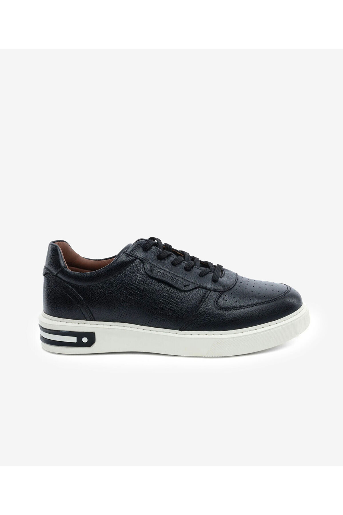 Erkek Siyah Hakiki Deri Sneaker Ayakkabı 6Y1SA14810L