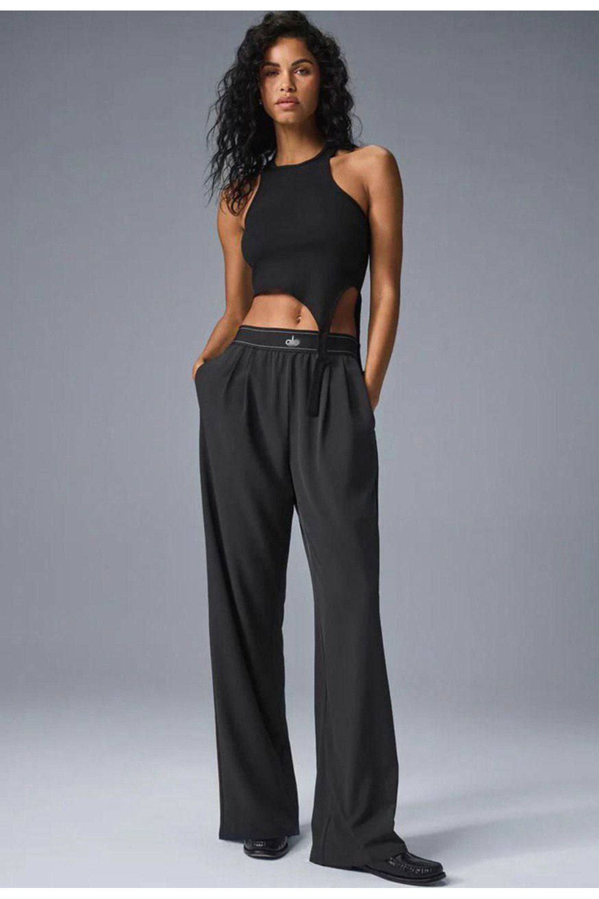 TrendAllStore Al0 Black Color Elastic Waist Pants