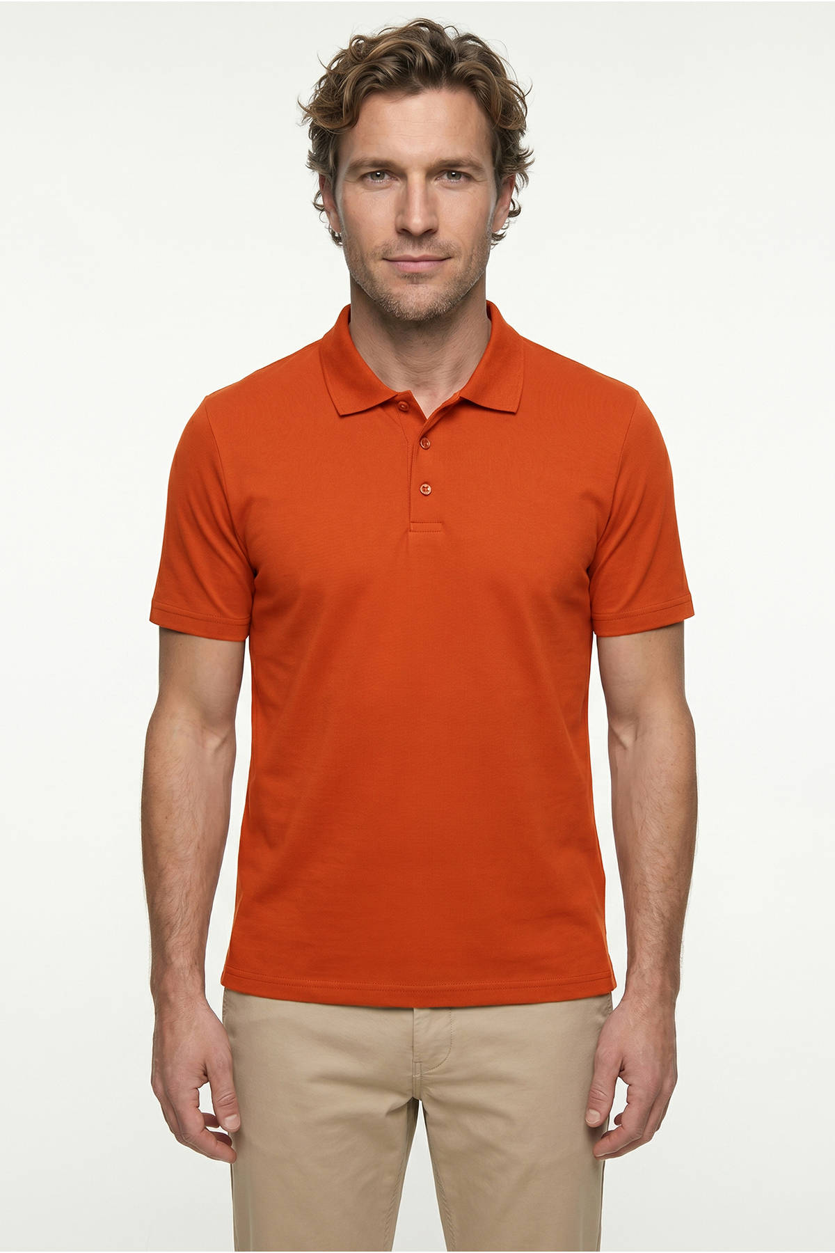 Kiğılı Polo Yaka Regular Fit Nakışlı Pamuklu Tişört