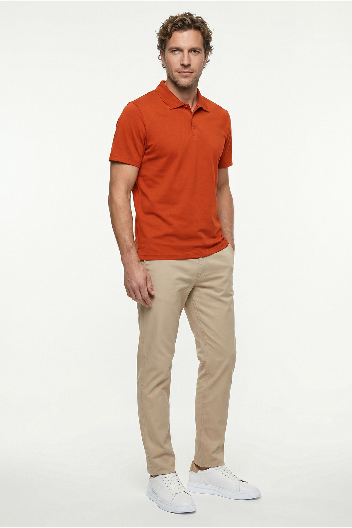 Kiğılı Polo Yaka Regular Fit Nakışlı Pamuklu Tişört görsel 2