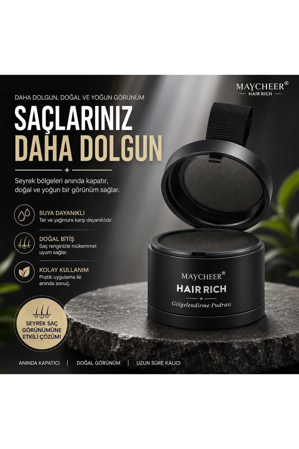 Hair Rich Saç ve Kaş Gölgelendirme Pudrası Kaş doldurma kaş farı kaş topik — مشکی 1001303030