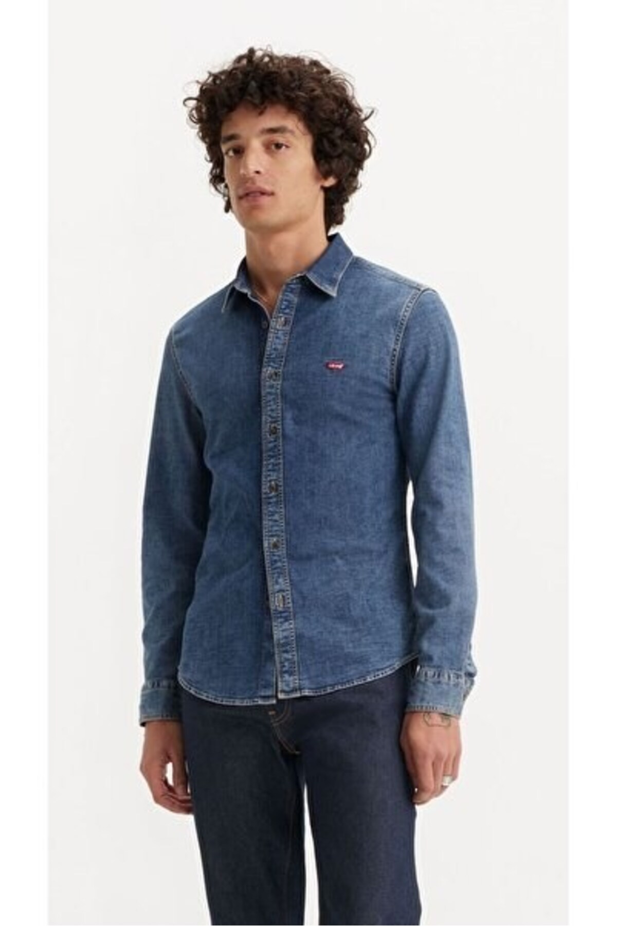 پیراهن جین آبی مردانه LS Battery HM مدل Slim Trinity Medium لیوایز پیراهن Levi's