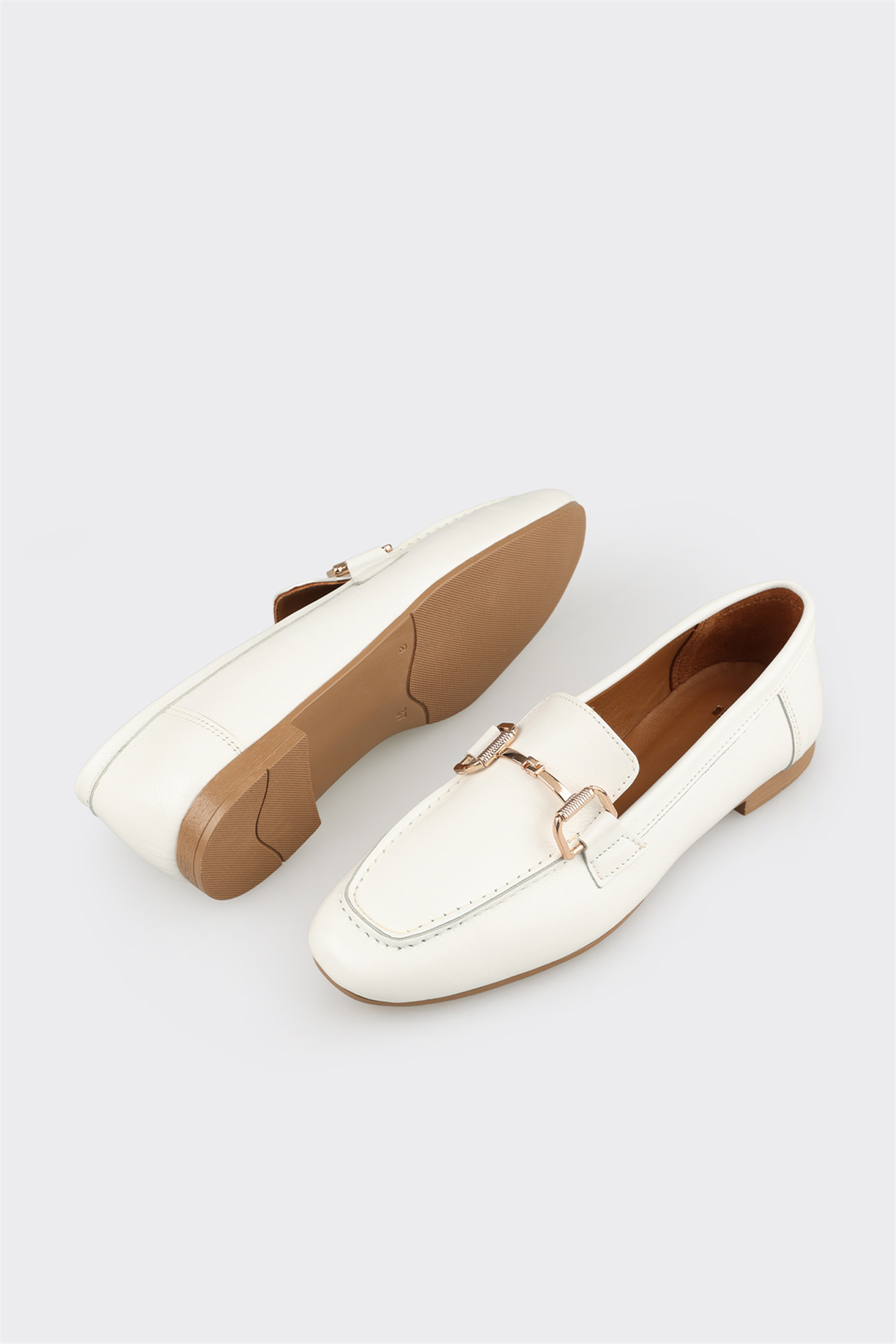 Elle Shoes Beyaz Deri Kadın Günlük Ayakkabı görsel 3