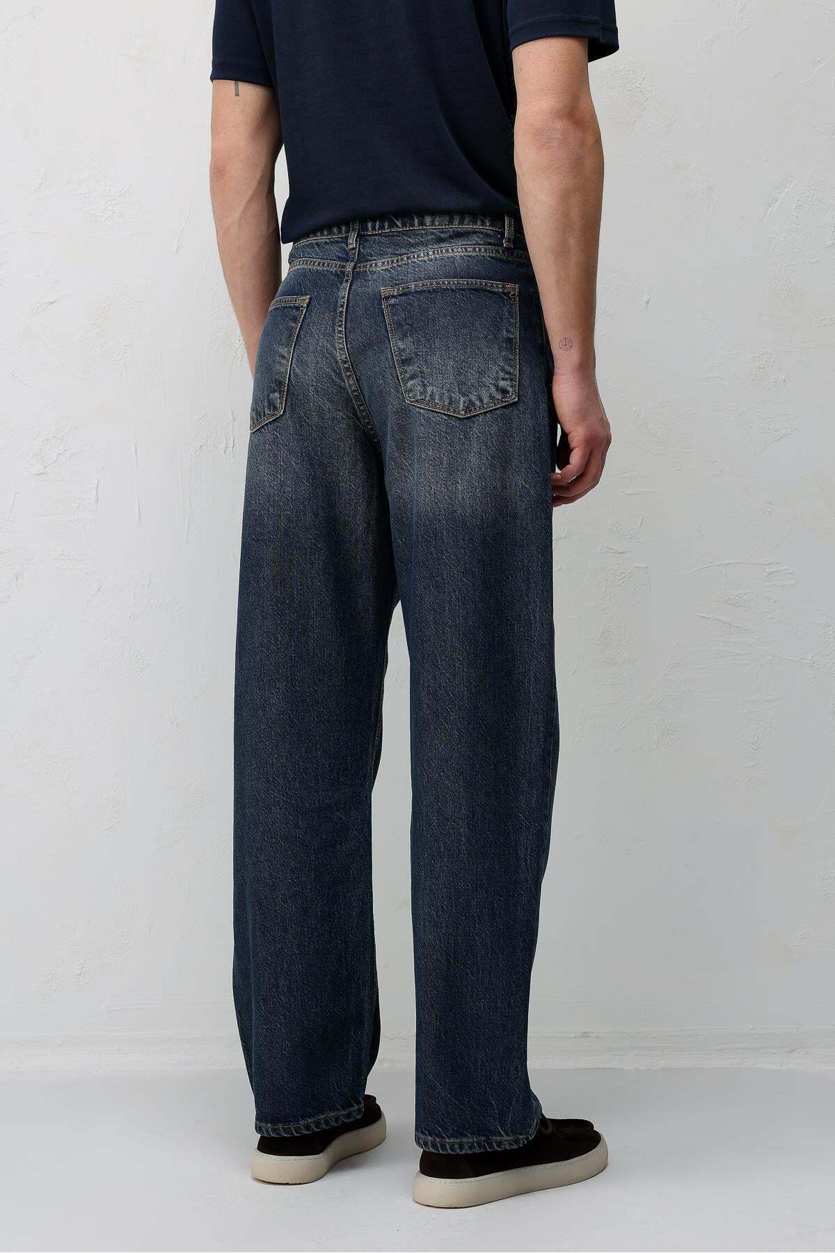Antioch Mavi Baggy Fit Erkek Jean görsel 5