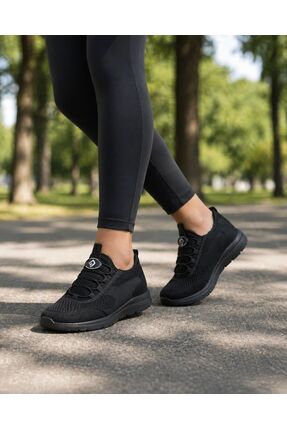 OUTLET41 Hafif Rahat Kadın Siyah Spor Ayakkabı Günlük Yürüyüş Sneaker Spor Ay...