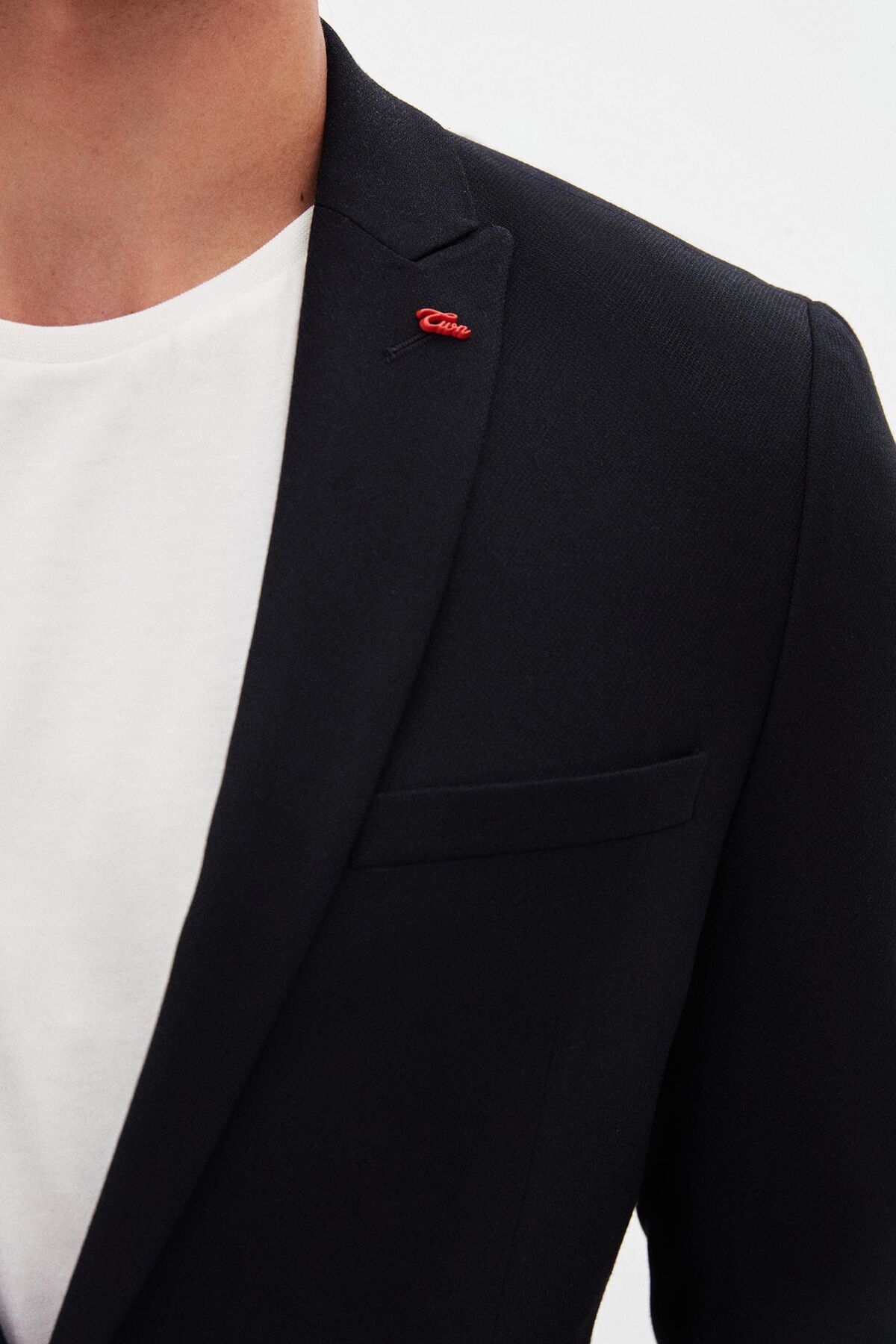 Twn Slim Fit Lacivert Armürlü Takim Elbise görsel 7