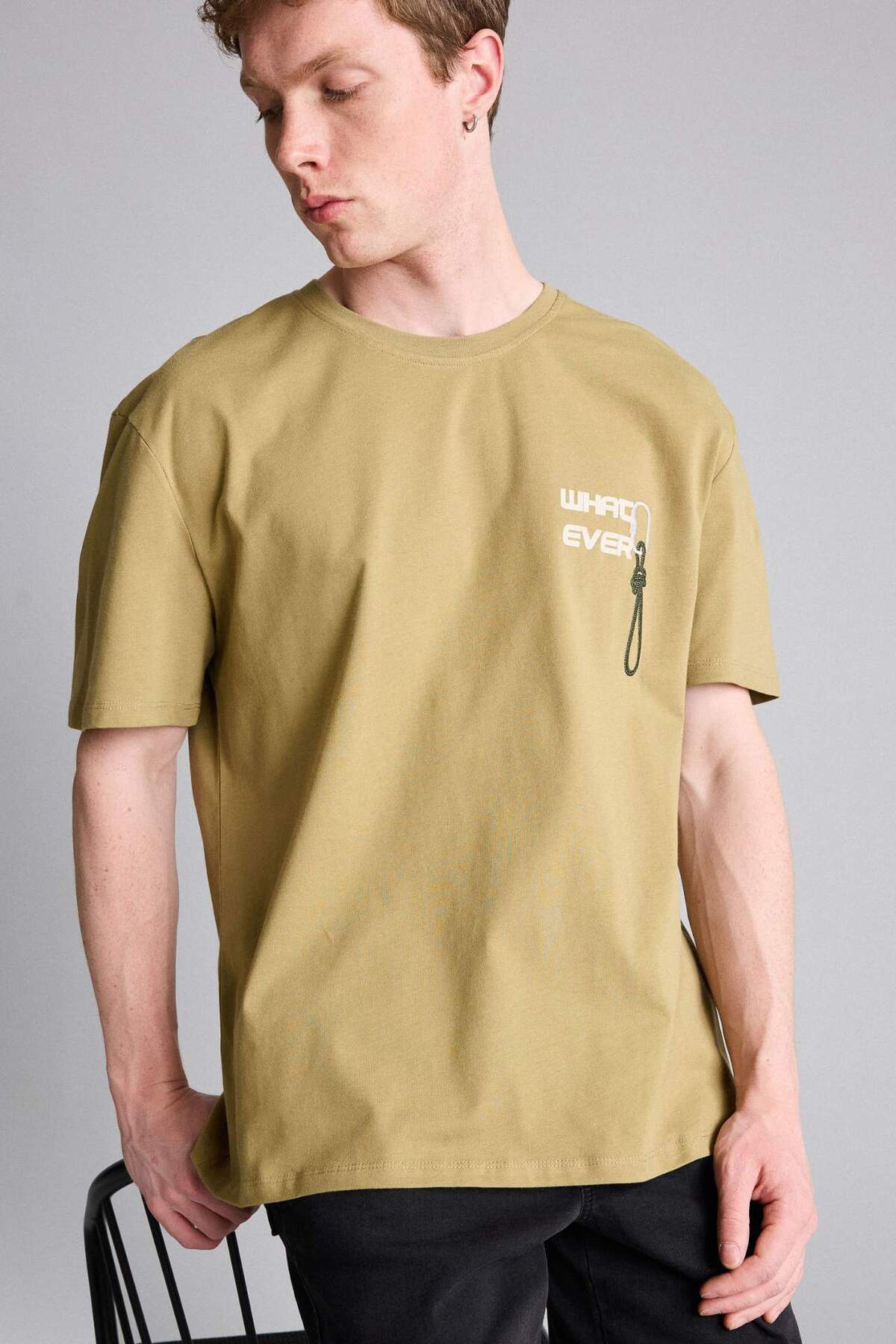 Defacto 100% Cotton Regular Fit Printed Short Sleeve T-Shirt G5604Ax26Sm