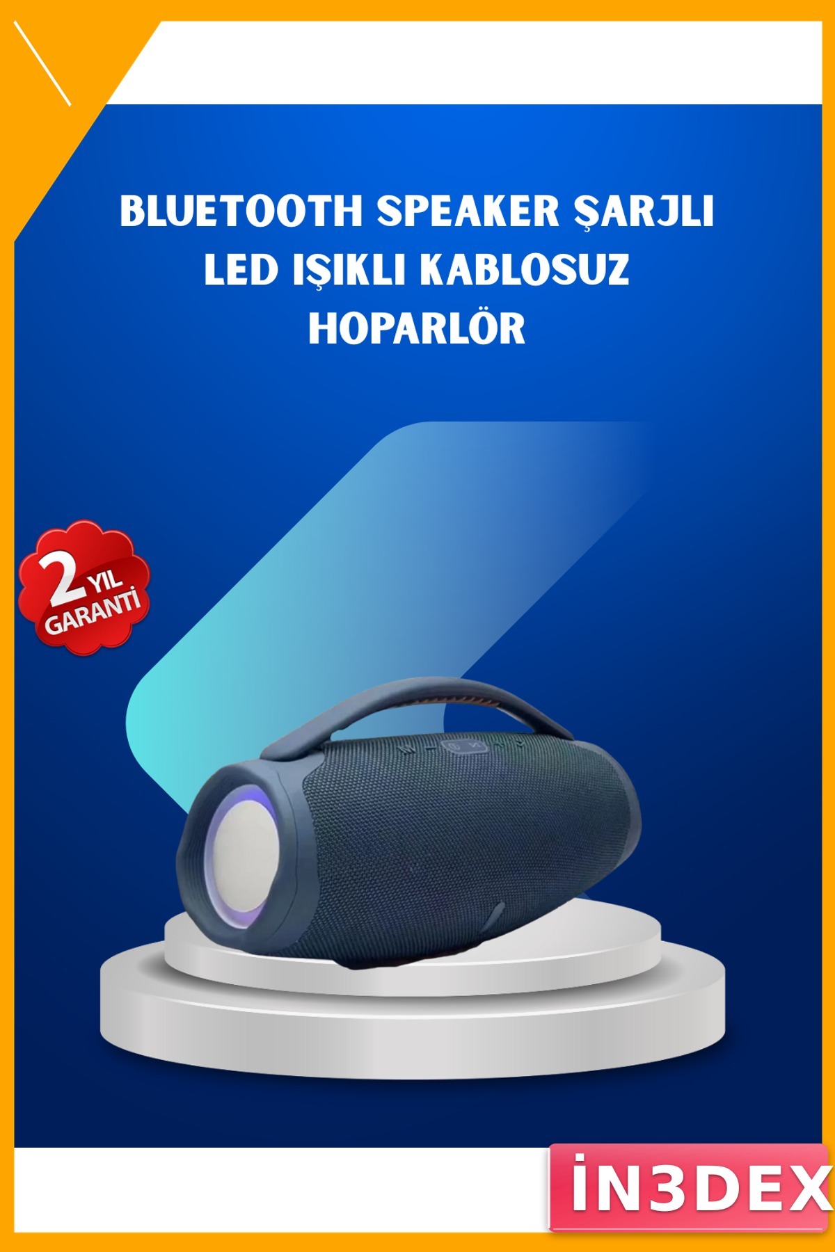 Taşınabilir Bluetooth Hoparlör IPX5 Su Geçirmez Renkli Işıklı