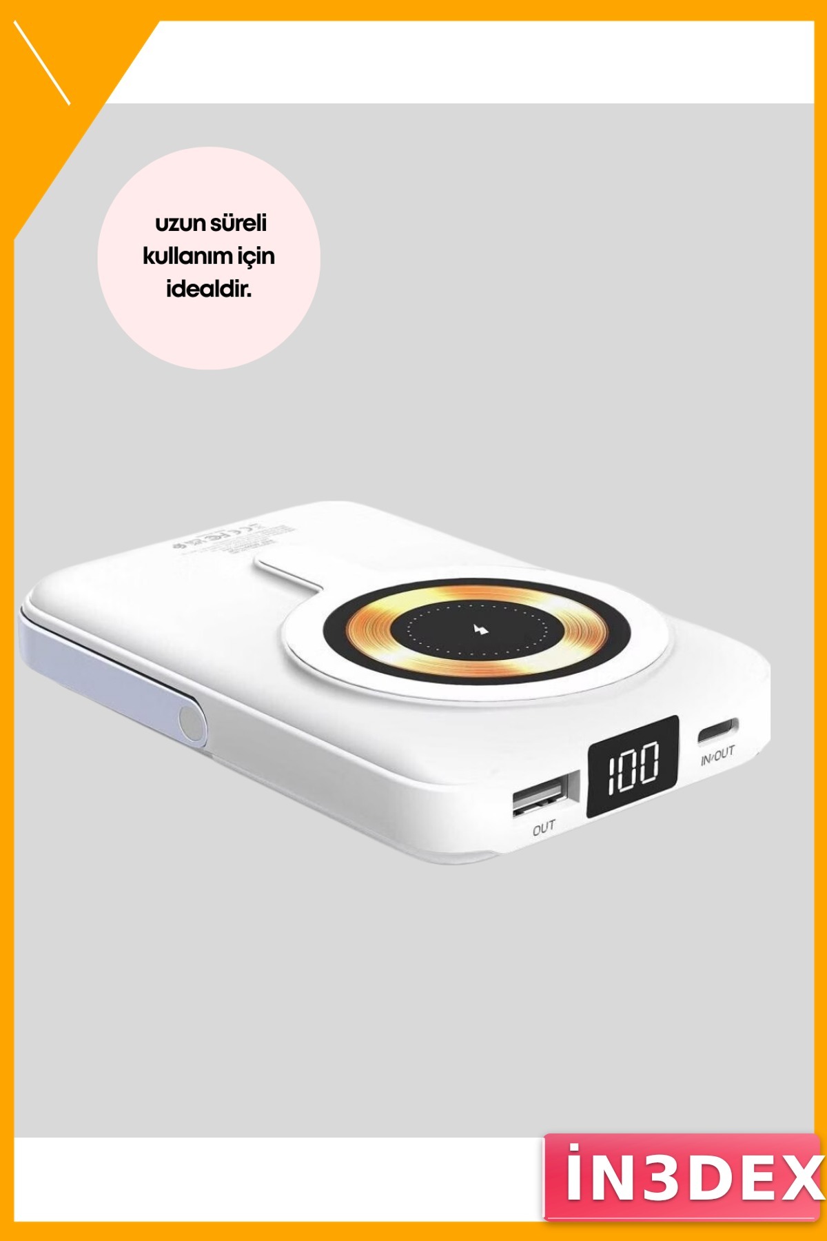 22.5W Manyetik Kablosuz Powerbank LCD Ekranlı Hızlı Şarj