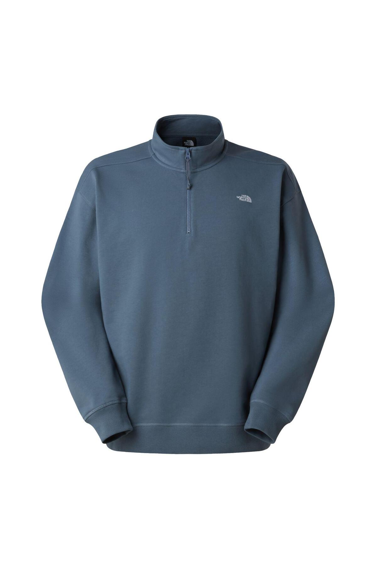 THE NORTH FACE U ESSENTIAL LIGHT RELAXED 1/4 ZIP CREW Unisex Sweatshirt NF0A8GQF0U31 Gri-M