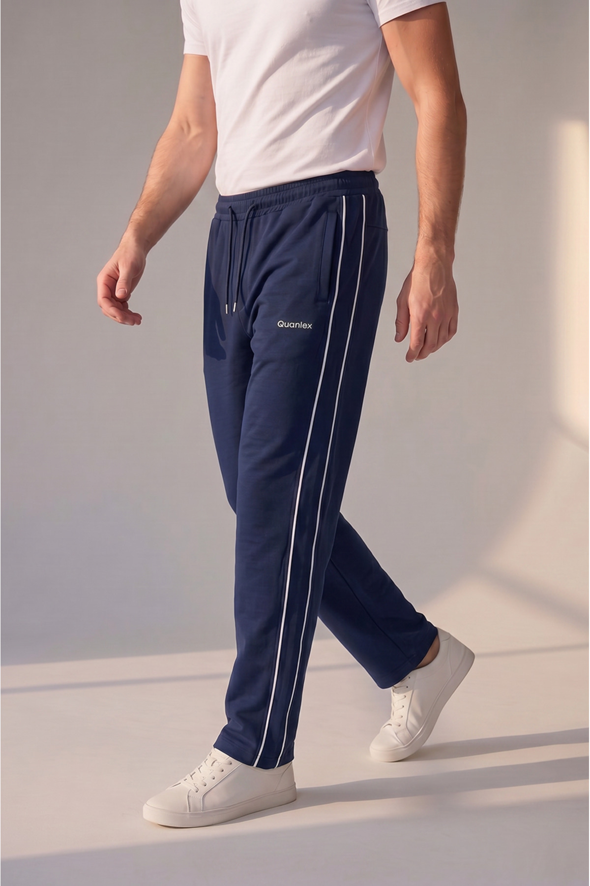 Sizce Moda Gri Çift Biyeli Yan Cep Fermuarlı Rahat Kesim Penye Eşofman Altı Düz Paça Günlük Spor Eşofman Altı