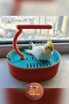Genç 3D USB Bağlantılı Otomatik Kuş Duşu ve Banyo İstasyonu - Tüm Kuş Türleri...