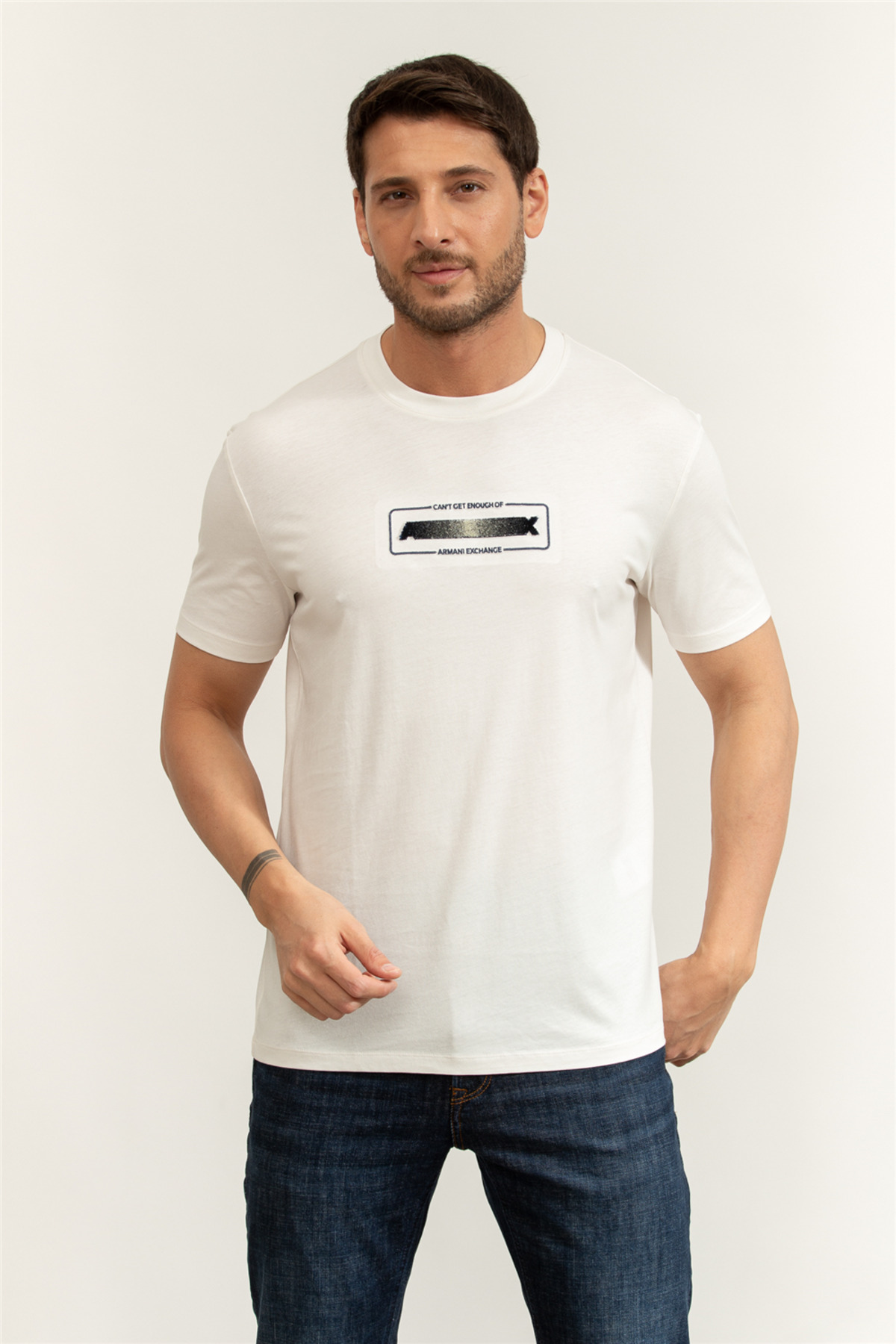تی‌شرت یقه گرد مردانه سفید آرمانی اکسچنج تی شرت Armani Exchange