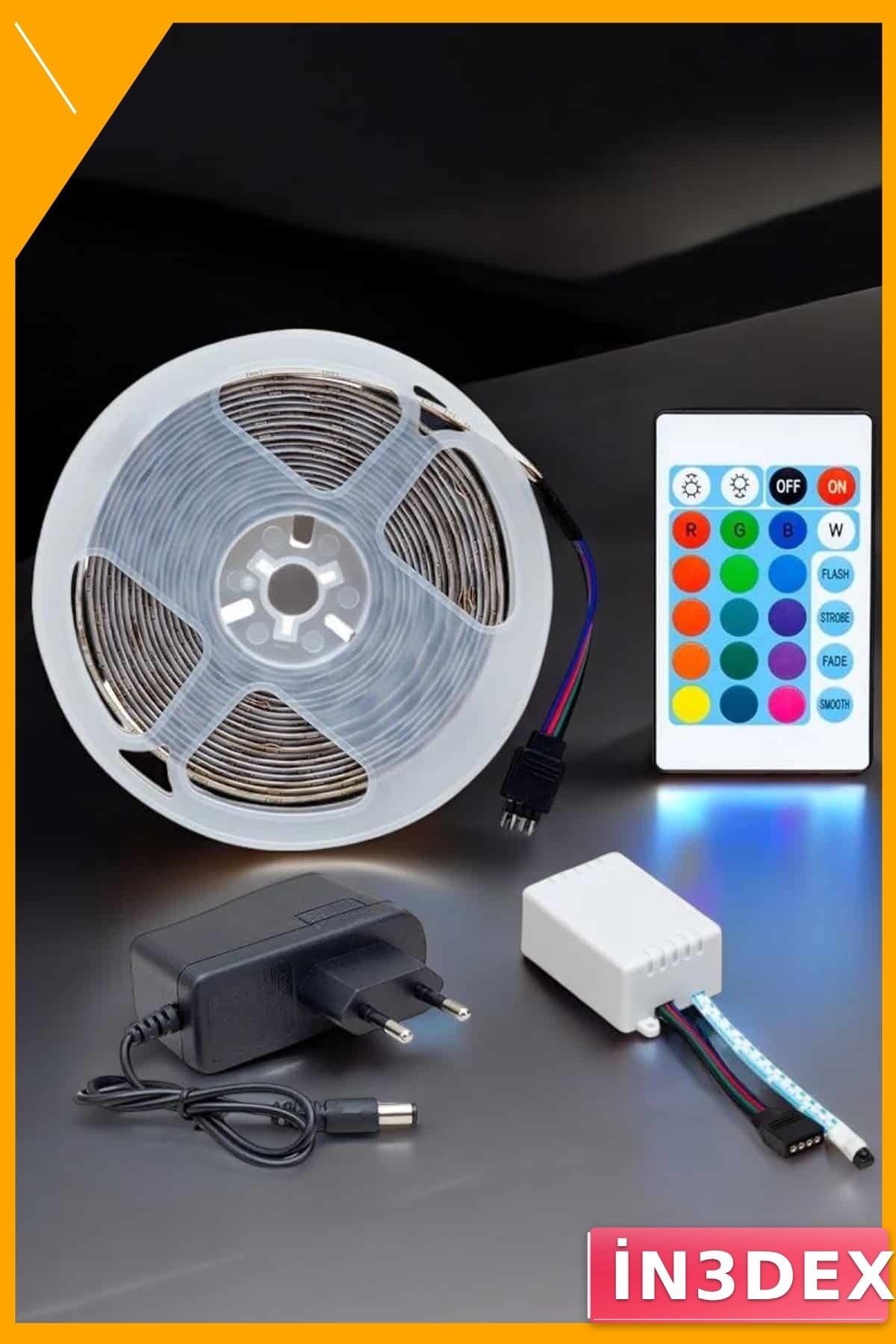 RGB Şerit LED 5m Uzaktan Kumandalı İç Dış Mekan Aydınlatma