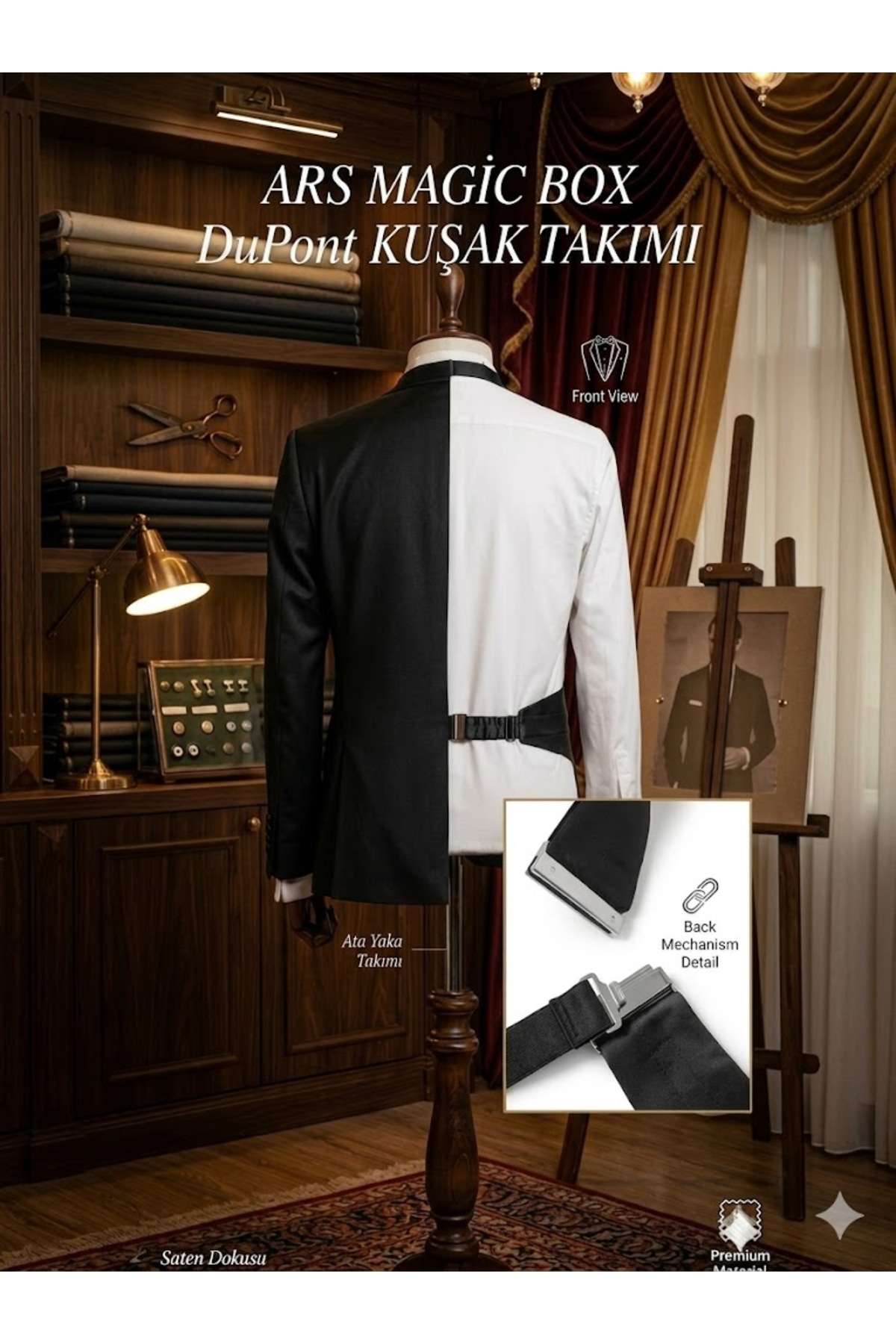 Ars Magic Box ARS DUPONT ÖZEL TASARIM LÜKS SEKMEN KUŞAT TAKIMI 4 PARÇA ÇİÇEK SETİ KİŞİYE ÖZEL BEL AYARLI PRESTİJ SET görsel 7
