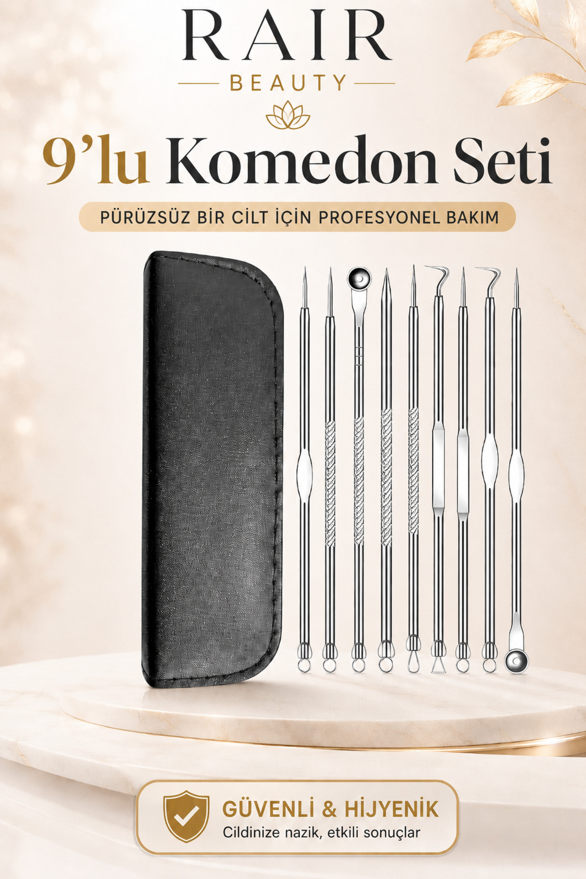 RAİR BEAUTY 9'lu Komedon Seti Deri Çantalı Siyah Nokta Seti — 2588945