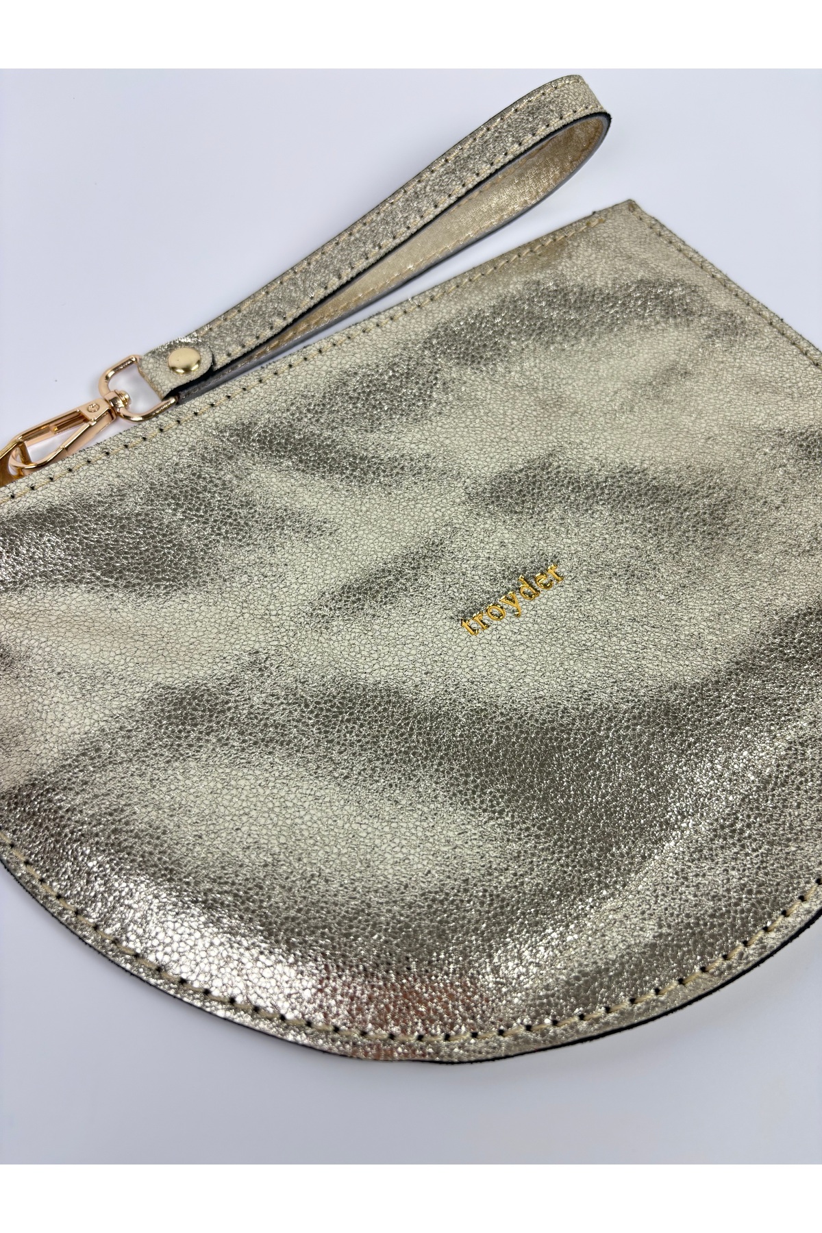 TROYDER Hakiki Deri Clutch/Portföy Çanta Parlak görsel 2