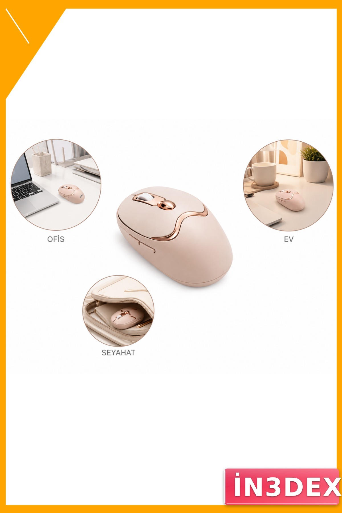 Kablosuz Şarjlı Sessiz Mouse Bluetooth 2.4G DPI Ayarlı