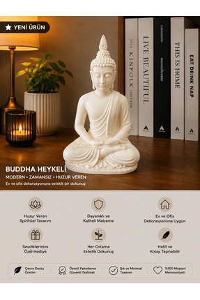 NO BRAND Meditasyon Buddha Heykeli – Dekoratif Zen Biblo