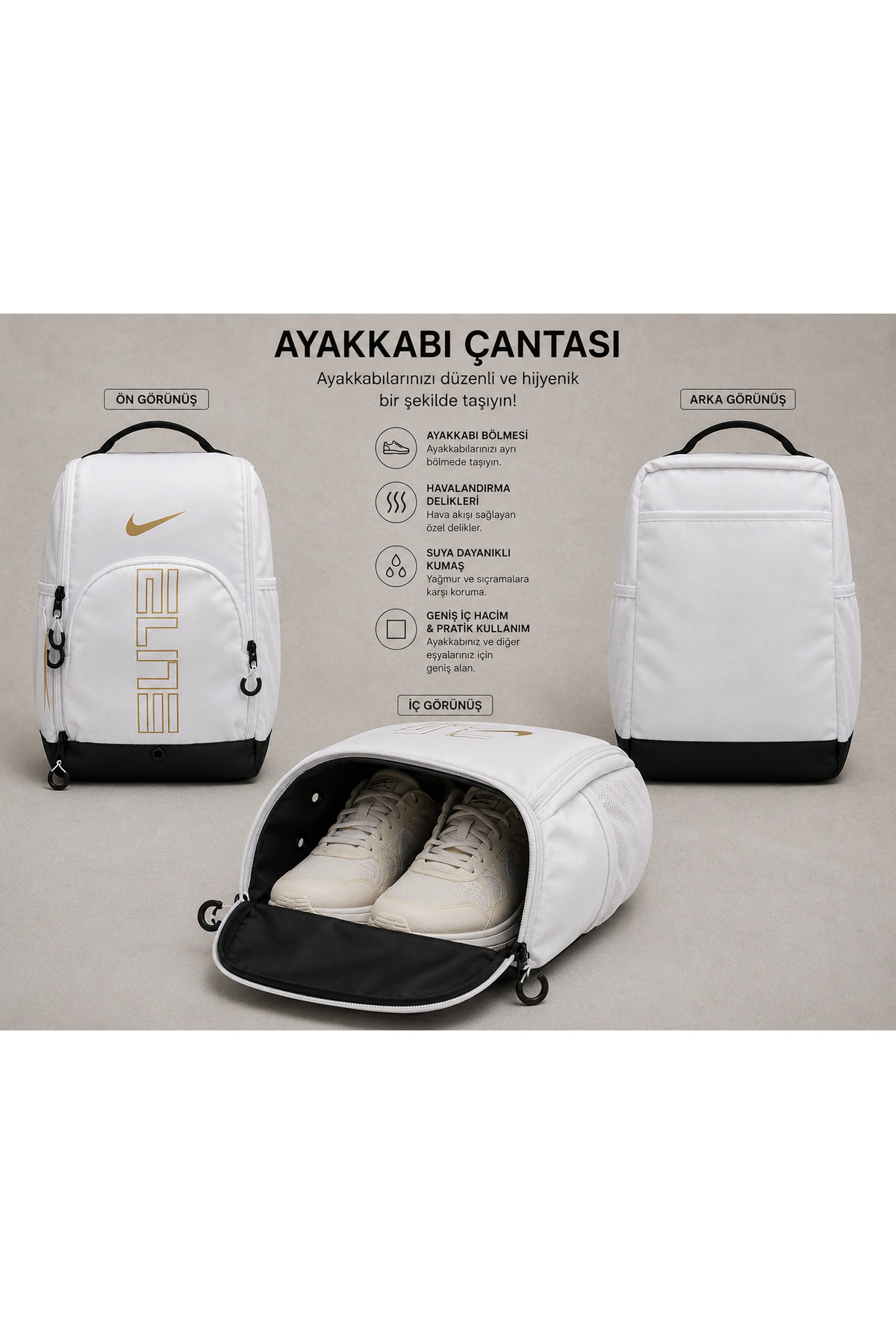 Nike Varsity Elite Basketbol el Ayakkabı Çantası ve Krampon Taşıma Çantası görsel 3