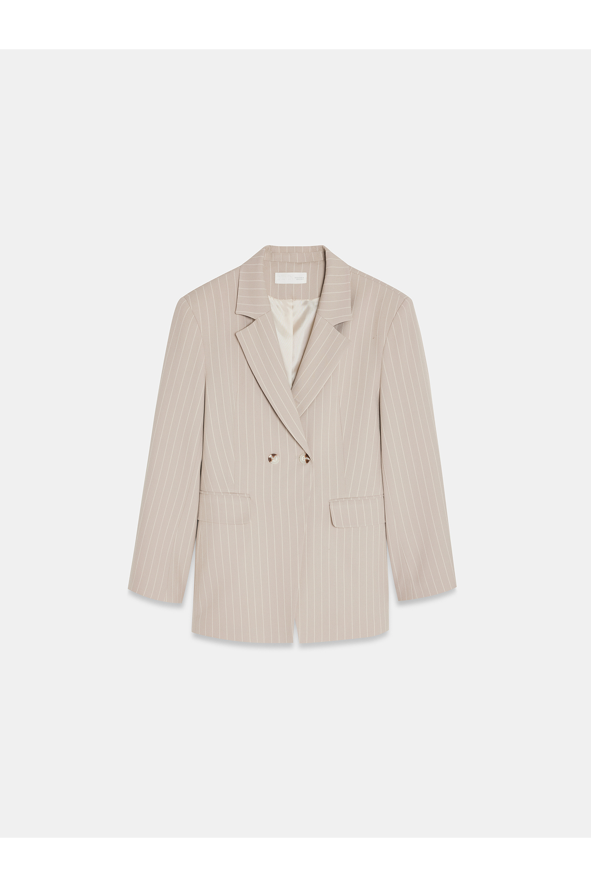 Dilvin 60803 Yan Düğme Detaylı Blazer-Bej görsel 5