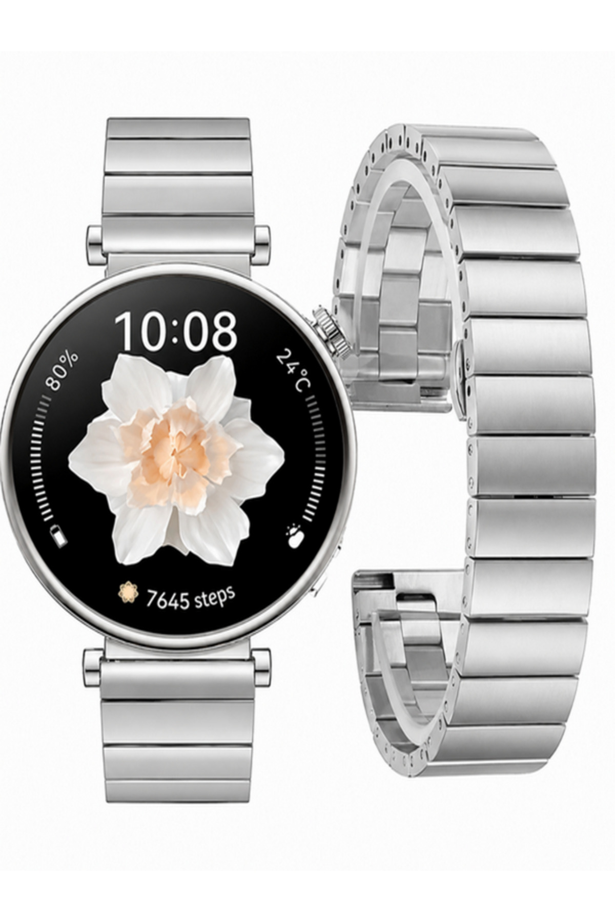 Huawei Watch GT6 / GT4 / GT5 41mm Compatible 18mm Color Detailed Stainless Steel Watch Strap