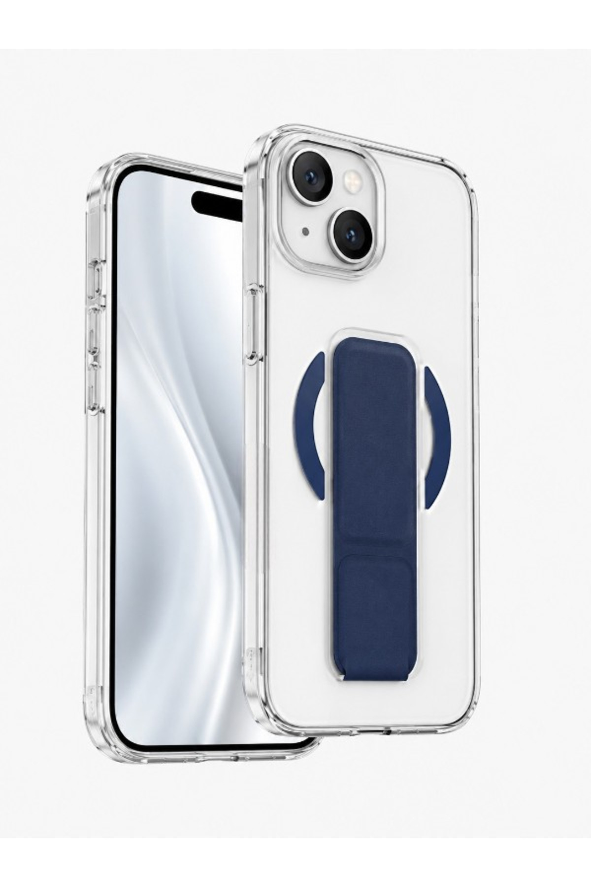 iPhone 15 Uyumlu Manyetik Magsafe Sararmaz Kılıf Katlanabilir Stand Premium Kristal Şeffaf