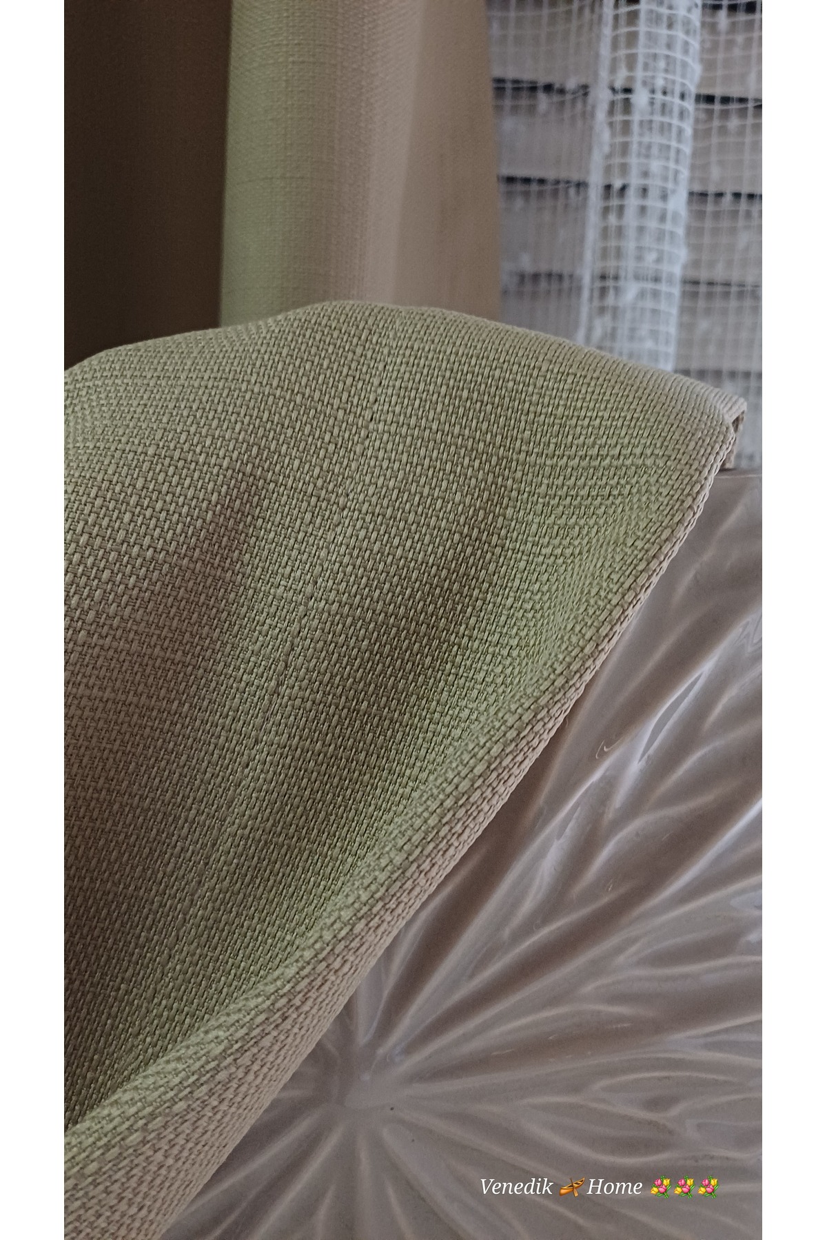 A.Camel Color Milas Linen Background Curtain (without pleat) Extrafor Shirred | Special Sewing